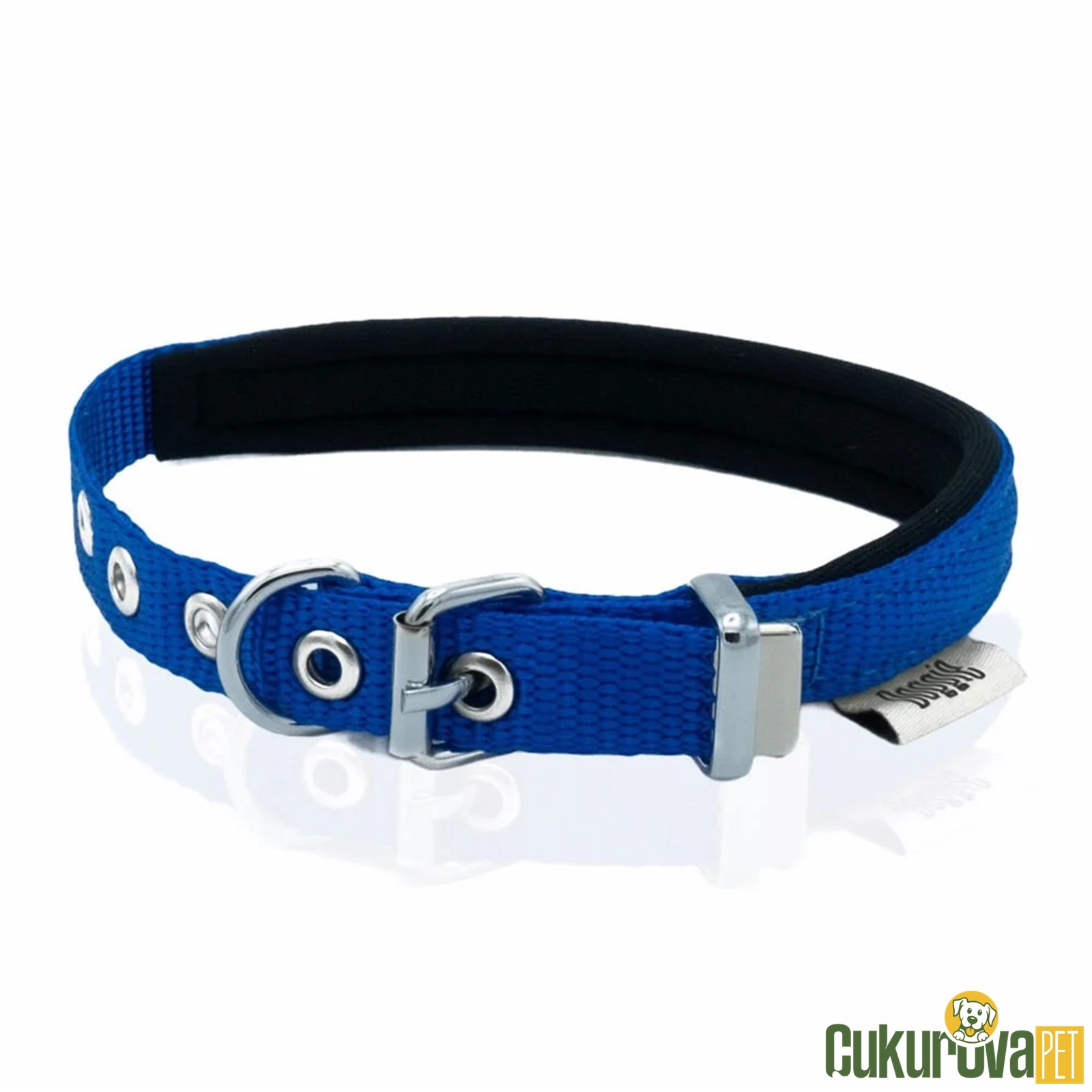 Doggie Comfort Yumuşak Dokuma Köpek Boyun Tasması L - 3 x 47 - 55 Cm Royal Mavi