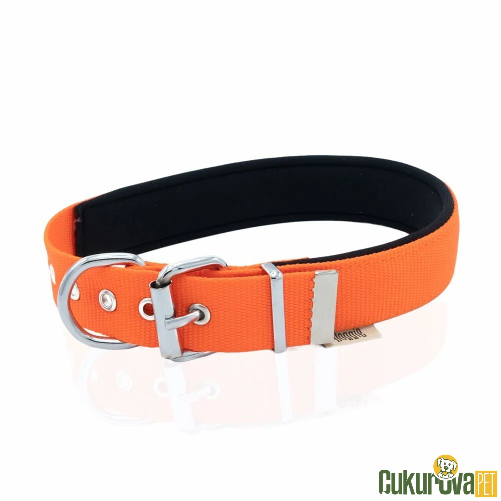 Doggie Konforlu Dokumadan El Yapımı Köpek Boyun Tasması S - 3 x 47 - 55 Cm - Turuncu