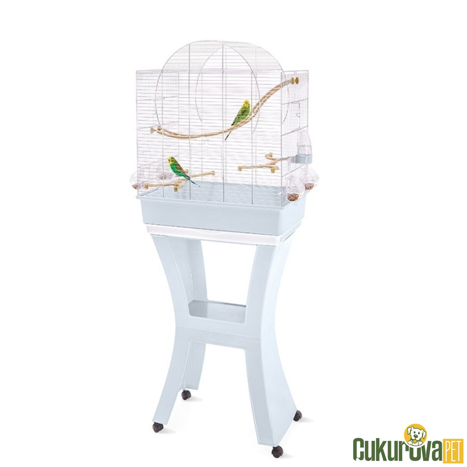 Imac Matilde Sehbalı  Kuş Kafesi Mavi & Gümüş - 58 x 38 x 71 Cm / 143 Cm