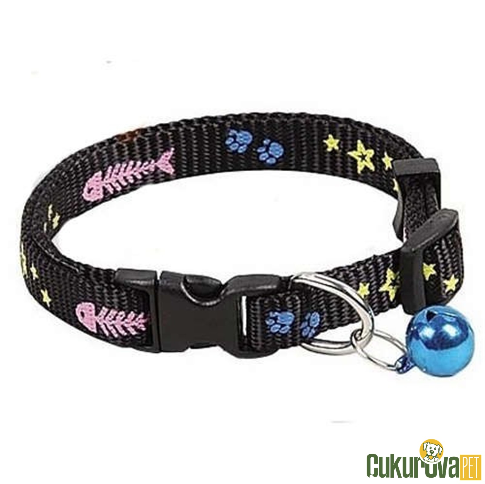 Eastland Kılçık Desenli Kedi Boyun Tasması Siyah 30 Cm