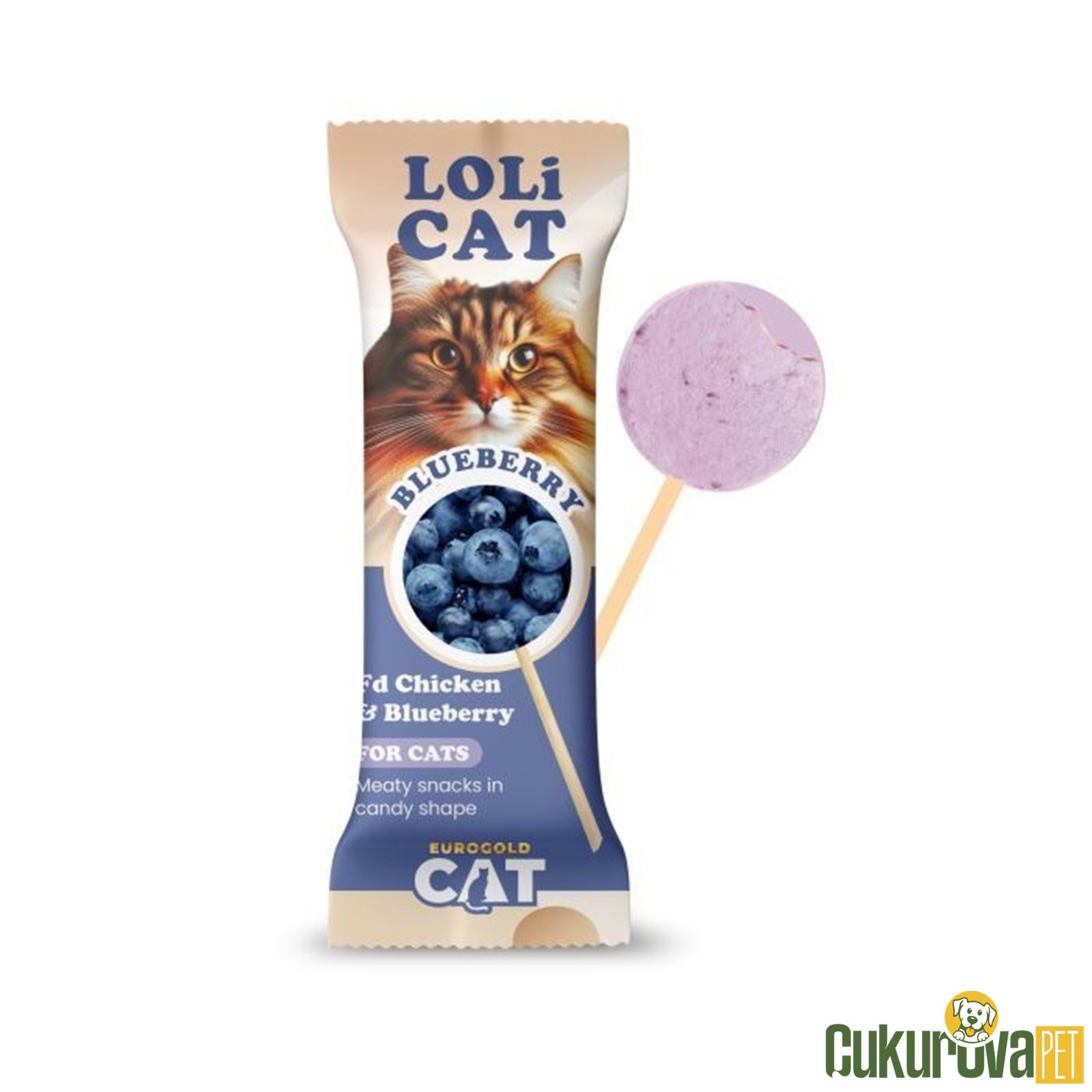 Eurogold Loli Cat Fd Kedi̇ Ödülü Yaban Mersi̇nli̇ 1.5 Gr - Loli̇pop