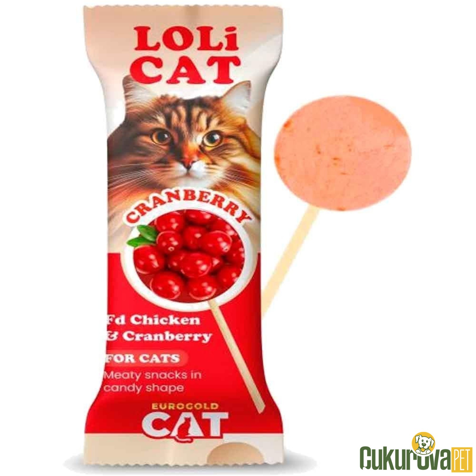 Eurogold Loli̇ Cat Fd Kedi̇ Ödülü Kızılcıklı 1.5 Gr - Loli̇pop