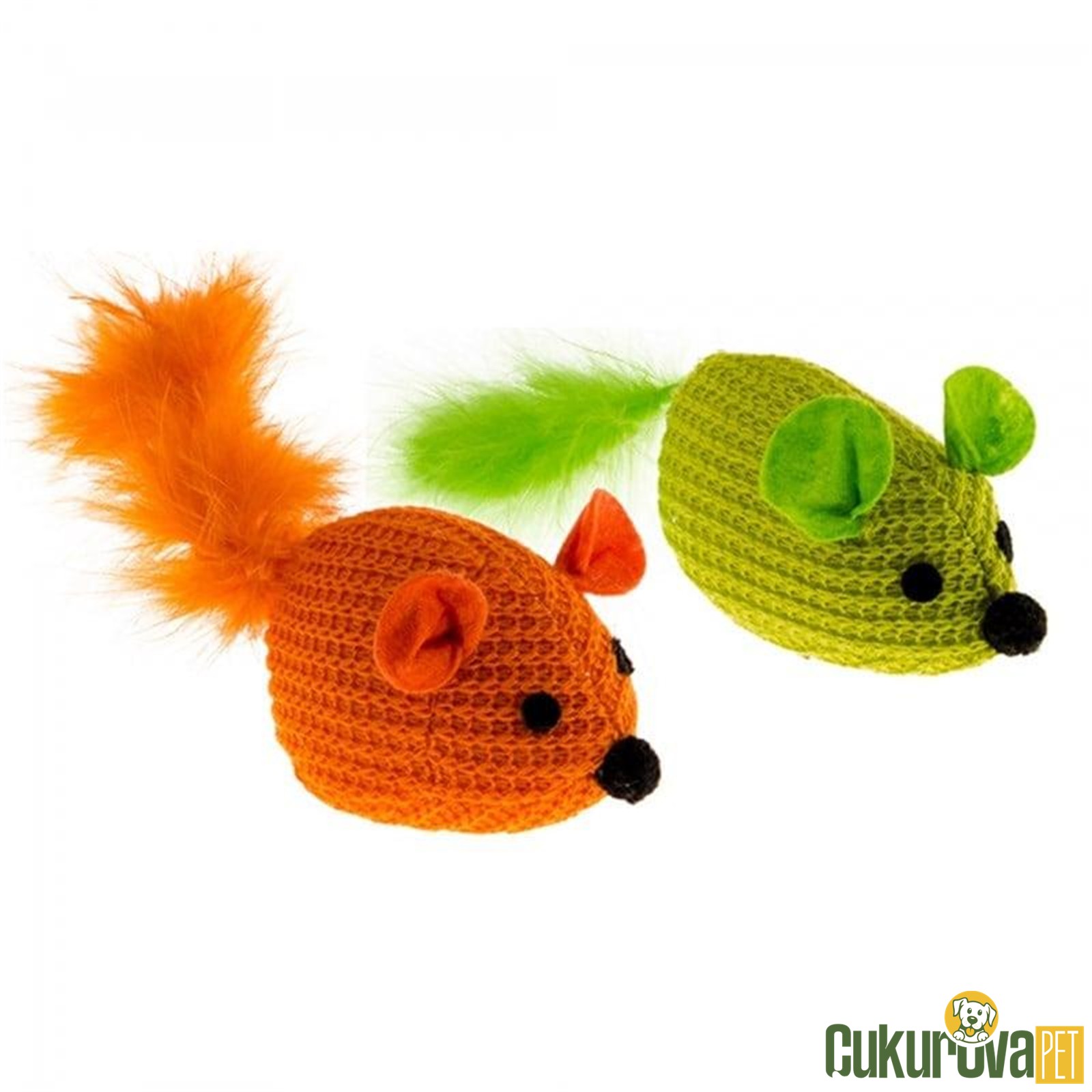 Ferplast Mouse Plumed Kedi Oyuncağı 2 Adet - 7.5 Cm