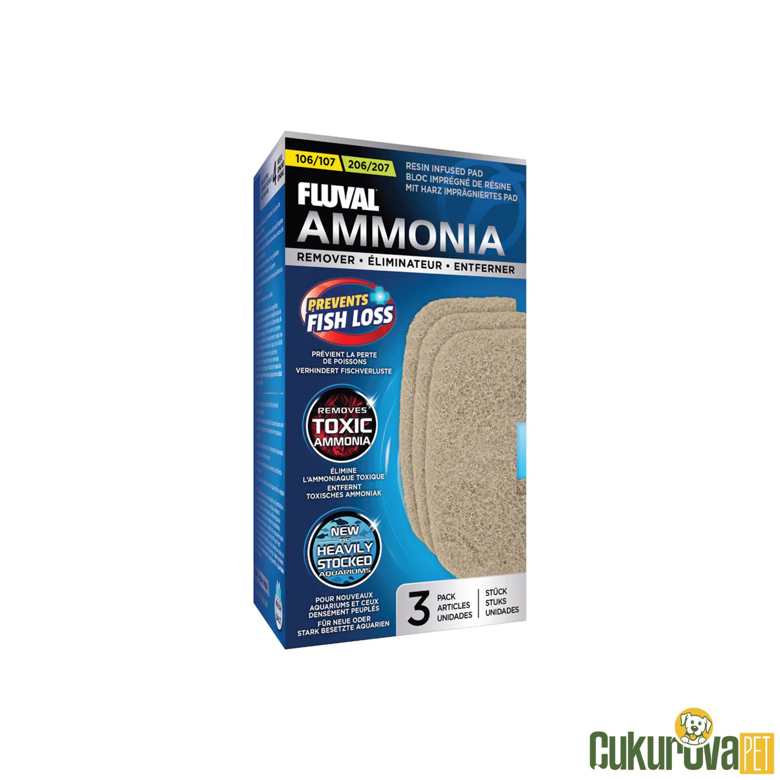 Fluval 106 - 107 - 206 - 207 Yedek Ammonia Remover - 3 Adet