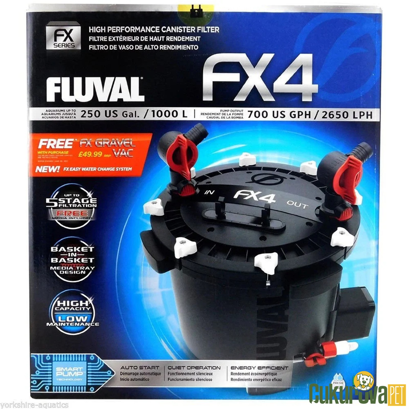 Fluval Fx4 Akvaryum Dış Fi̇ltre 2650 L / S