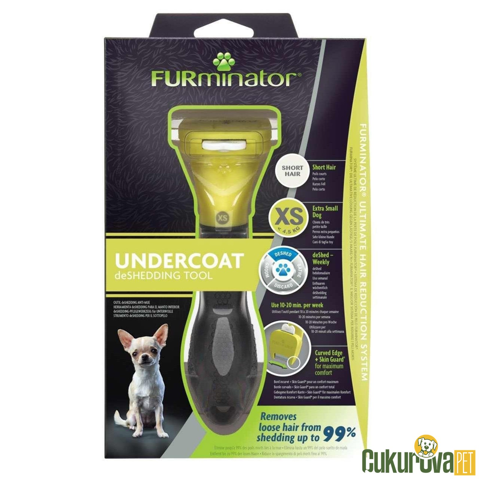 Furminator Ekstra Küçük Irk Kısa Tüylü Köpek Tarağı - Xs