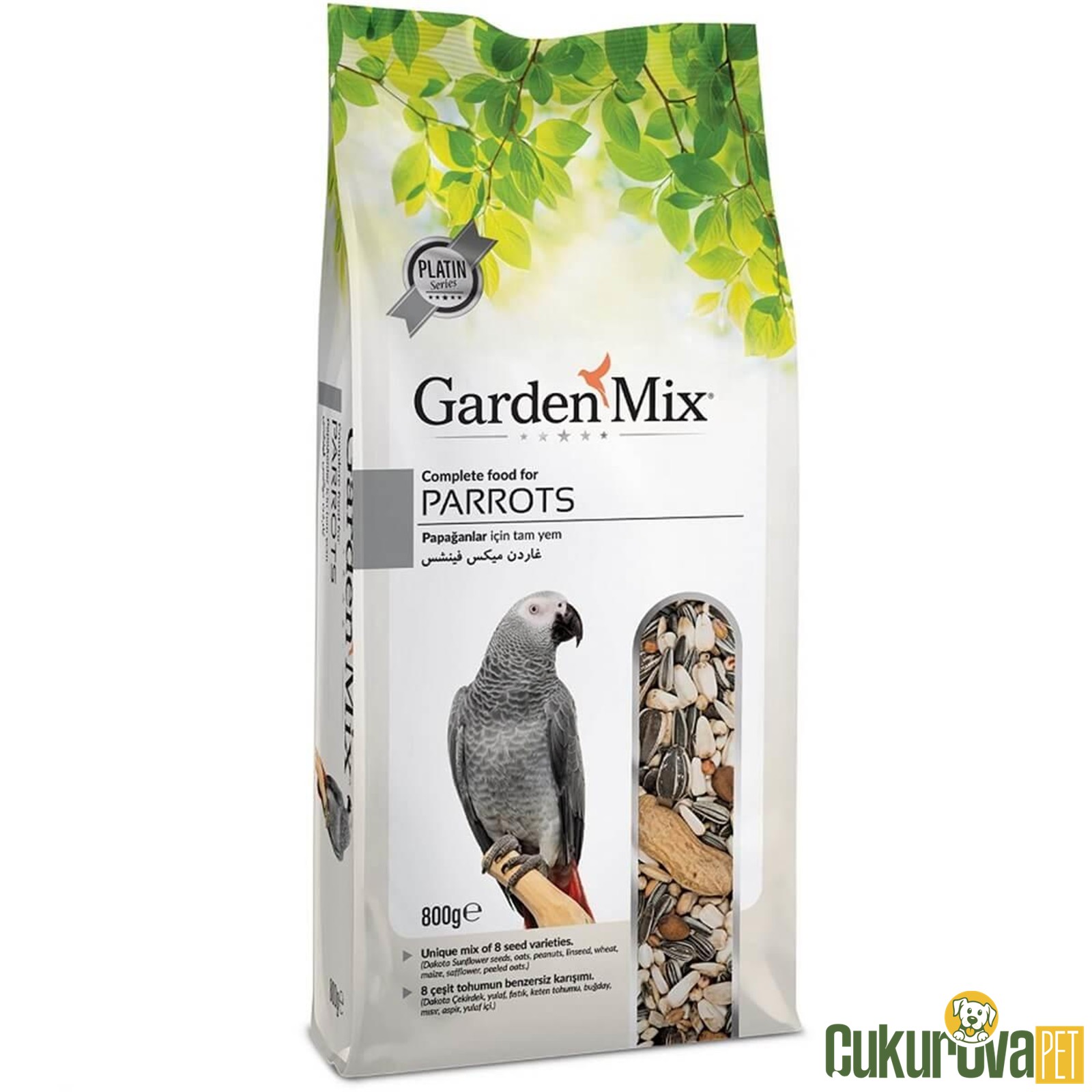 Gardenmix Platin Parrots Papağan Yemi 800 Gr