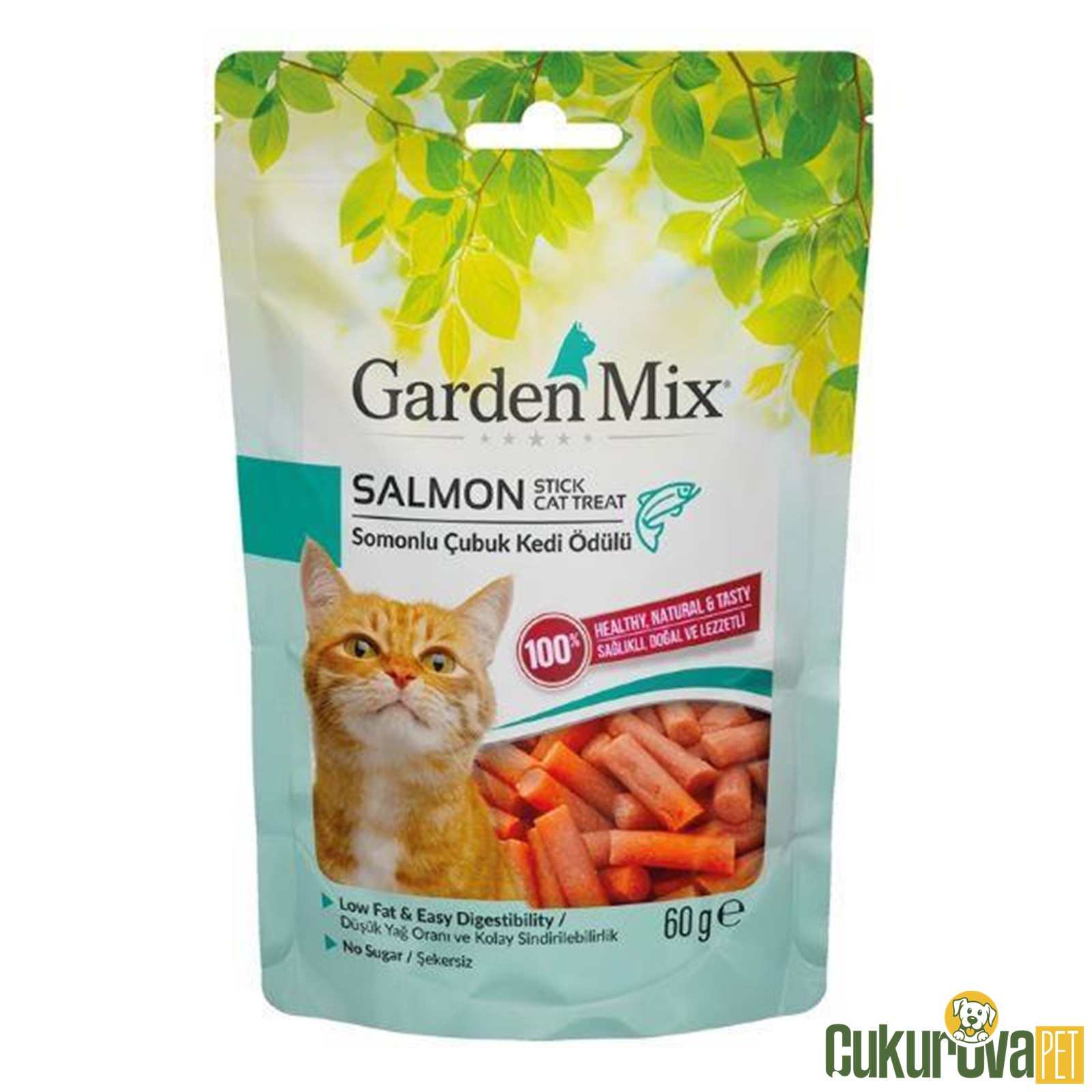 Gardenmix Somonlu Düşük Yağlı Şekersi̇z Stick Kedi̇ Ödül Maması 60 Gr