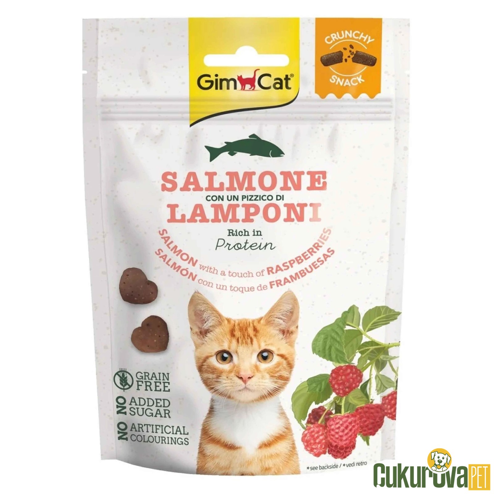 Gimcat Crunchy Snacks Somonlu & Ahududulu Kedi Ödül Maması 50 Gr