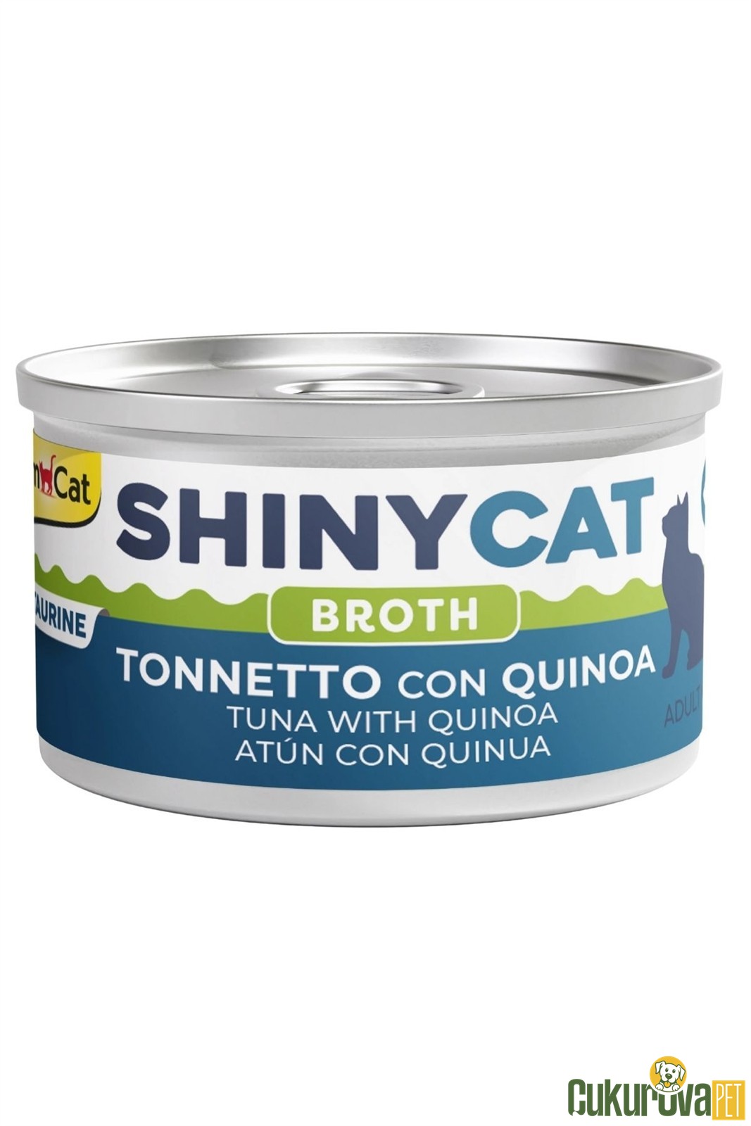 GimCat ShinyCat Broth Ton Balıklı ve Ki̇noali Yetişkin Kedi Yaş Maması 70 Gr