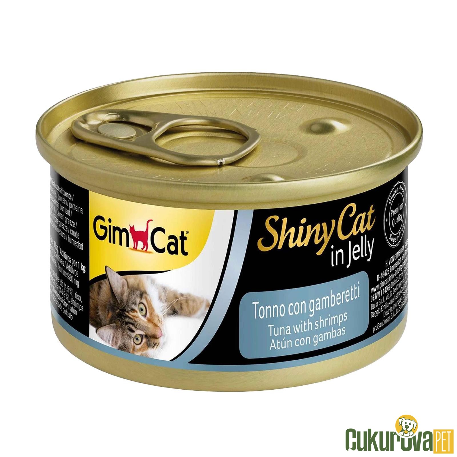 Gimcat ShinyCat Ton Balıklı Ve Karidesli Yetişkin Kedi̇ Konservesi 70 Gr