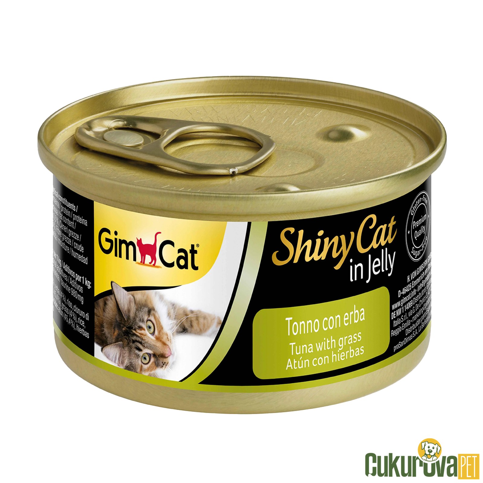 Gimcat ShinyCat Ton Balıklı & Kedi̇ Otlu Kedi Konservesi 70 Gr