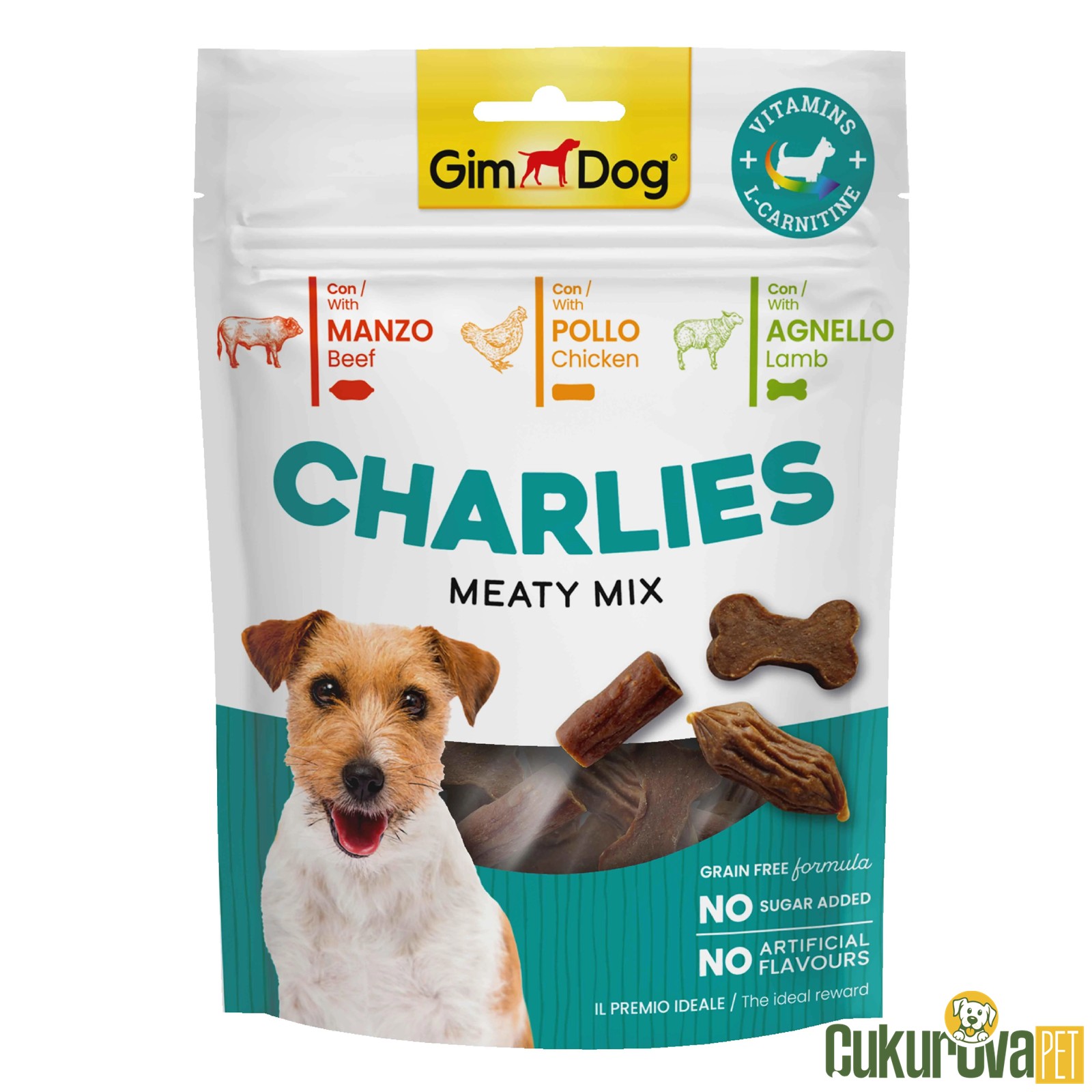 Gimdog Charlies Meaty Mix Sığır, Tavuk, Kuzu, L - Carnitinli Köpek Ödül Maması 70 Gr
