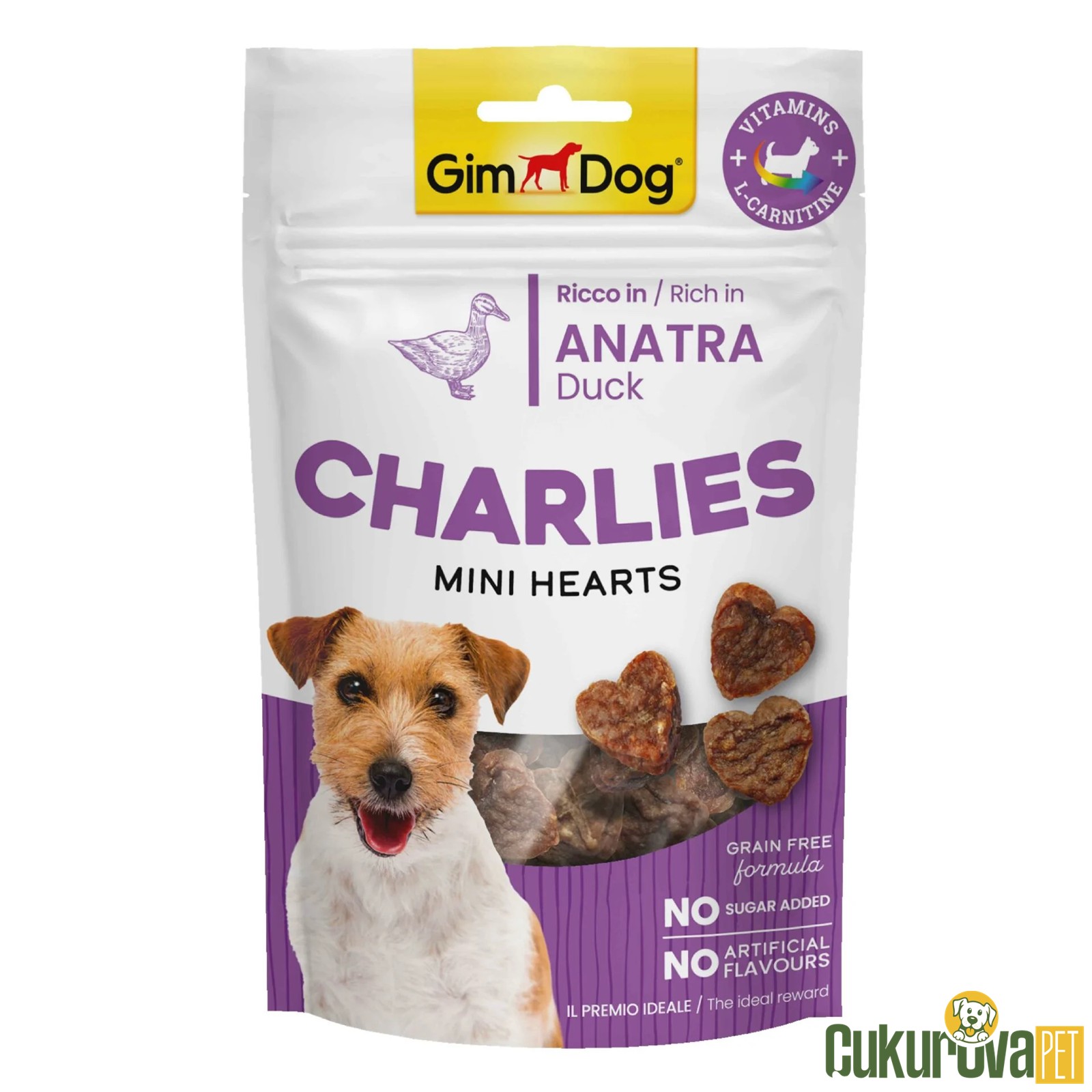 Gimdog Charlies Mini Hearts Ördekli Köpek Ödül Maması 70 Gr