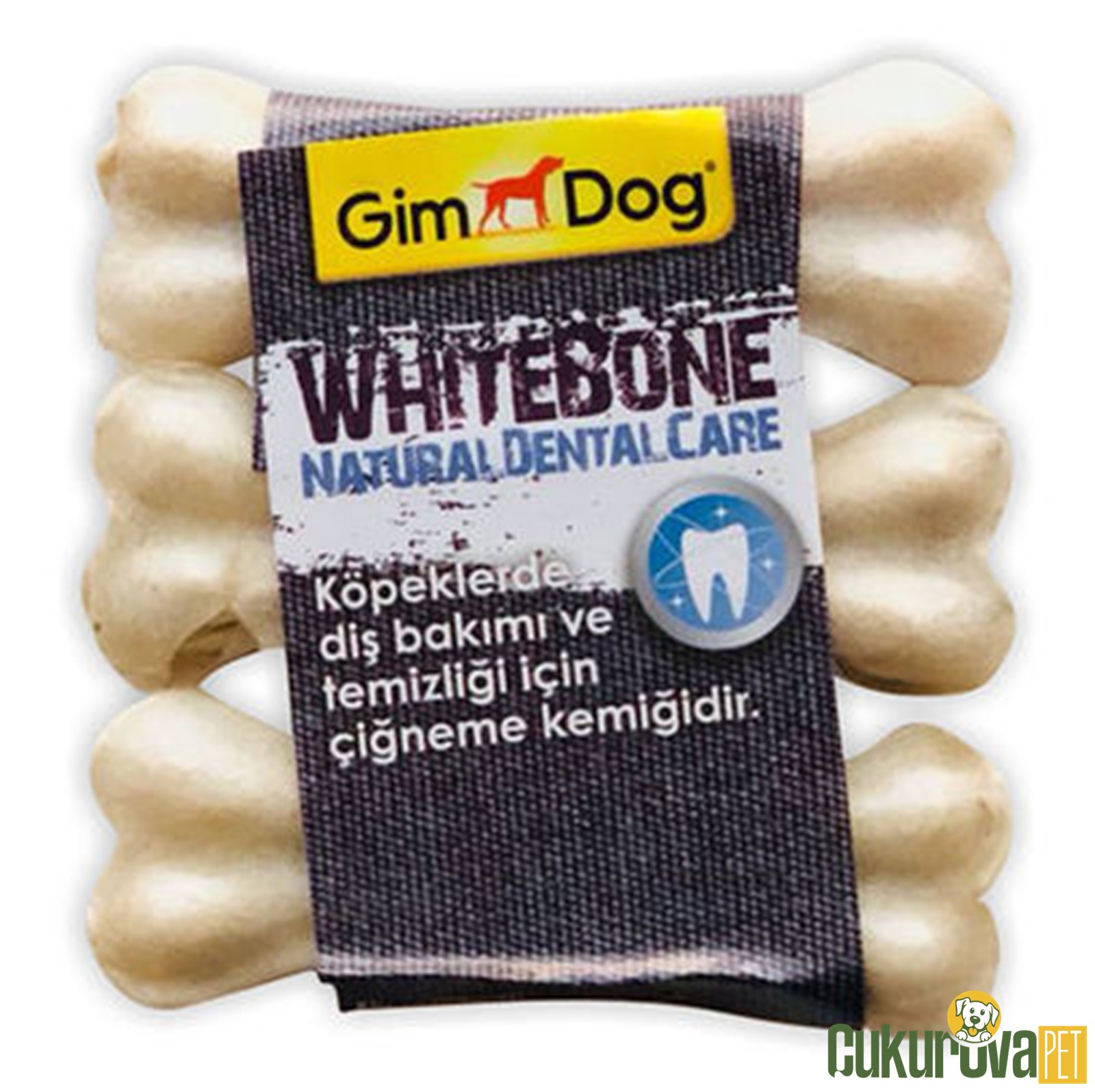 Gimdog Whitebone Press Ödül Kemiği 3'lü Beyaz - 9 Cm