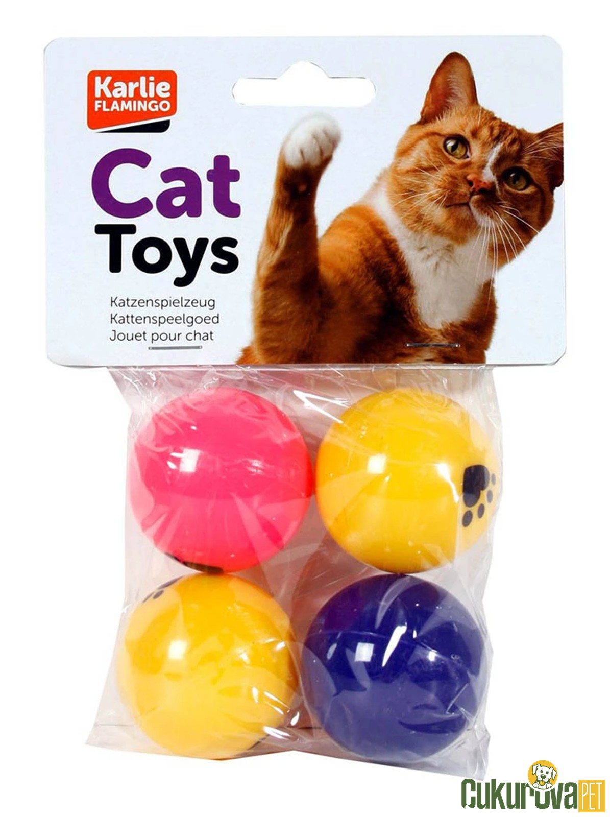 Karlie Pinpon Top Kedi Oyuncağı 4' Lü 4 Cm