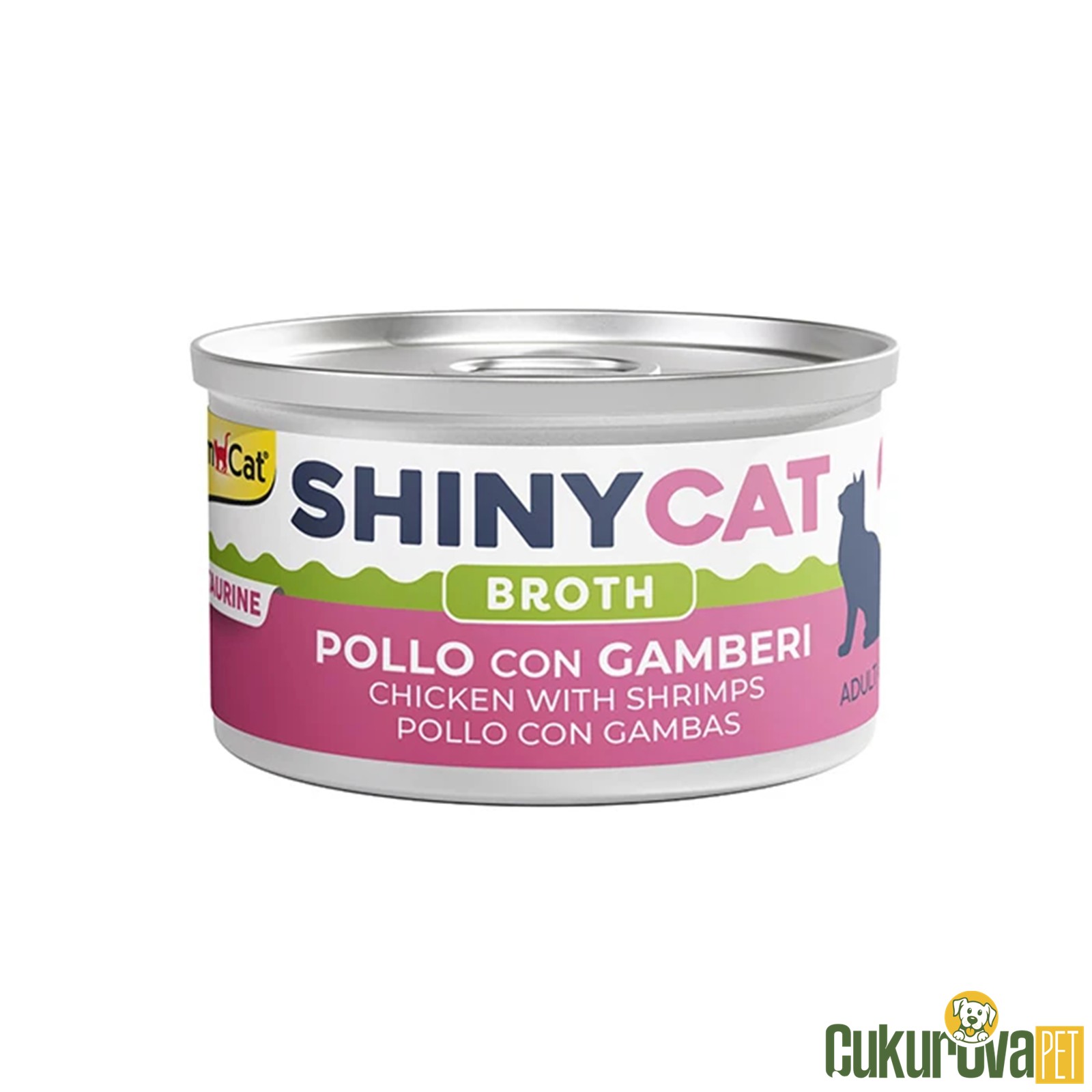 Gimcat ShinyCat Broth Sos İçinde Tavuklu Ve Karidesli Yetişkin Kedi̇ Konservesi 70 Gr