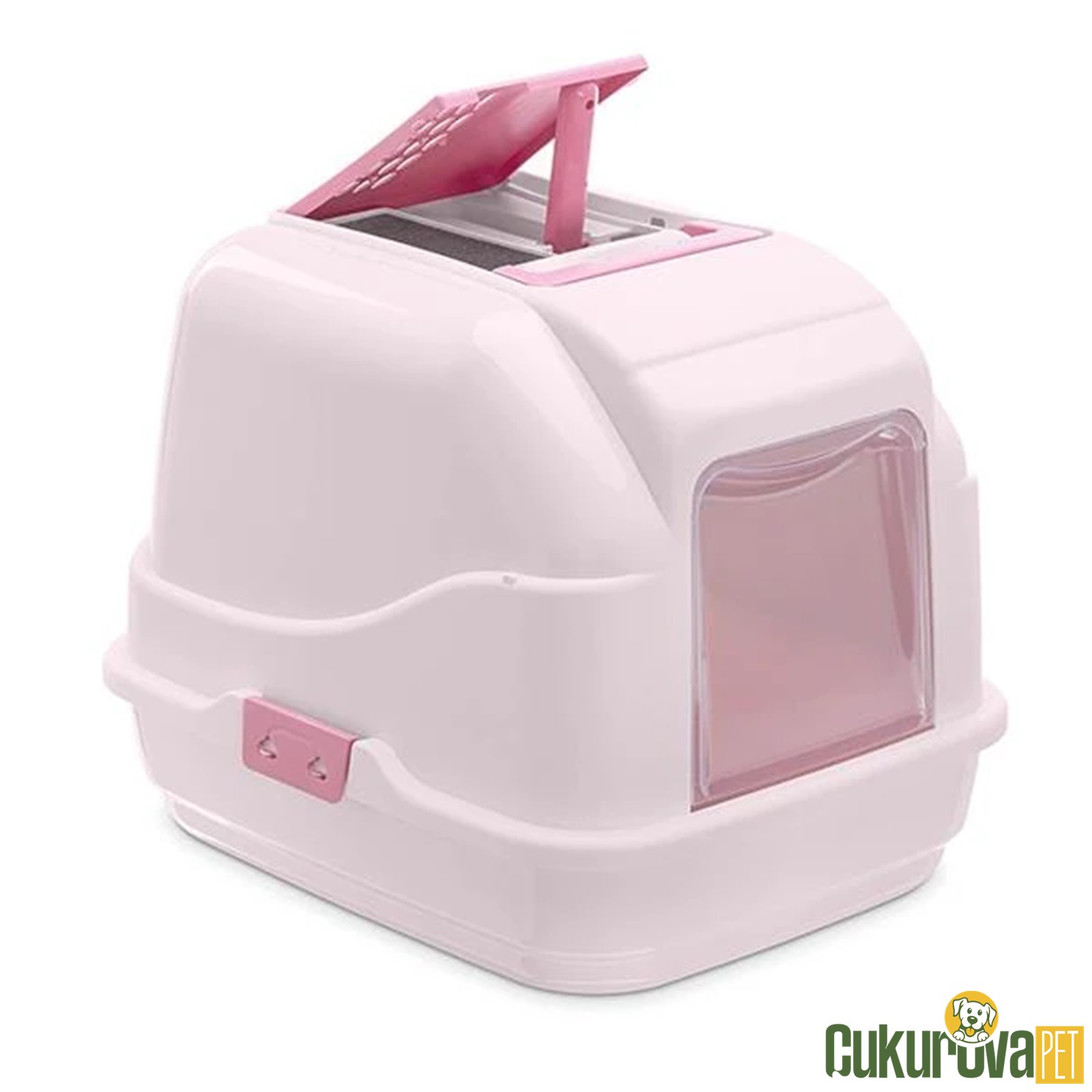 Imac Easy Cat Kapalı Kedi Tuvaleti - Pembe - 50 x 40 x 40 Cm