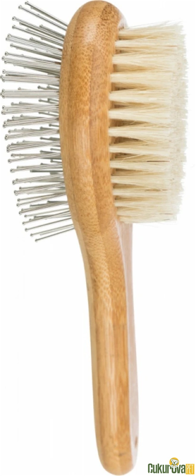 Trixie Köpek Çi̇ft Taraflı Tarama Fırçasi Bambu Saplı 5 x 19 Cm