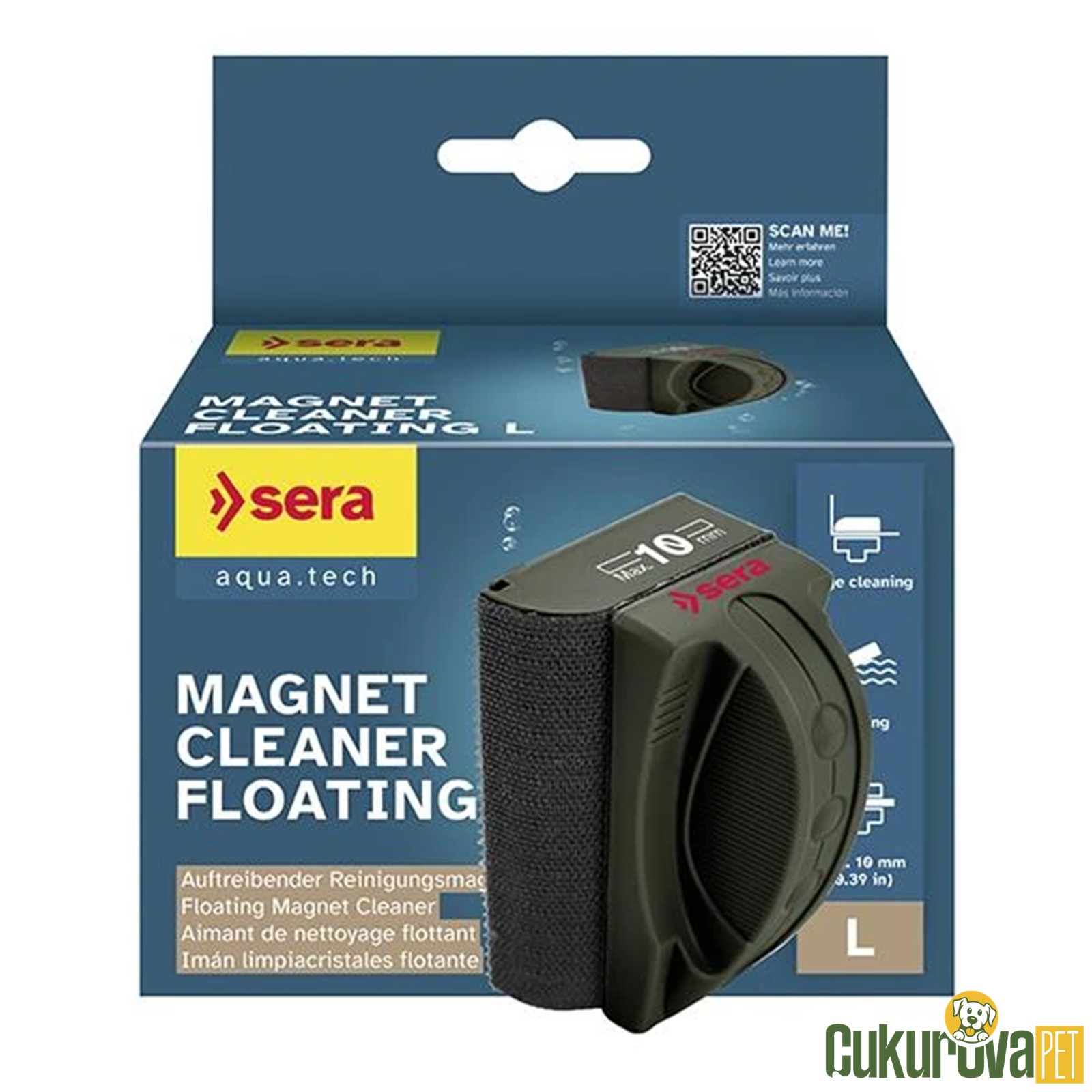 Sera Magnet Cleaner Floating Yüzen Mıknatıslı Cam Sileceği L