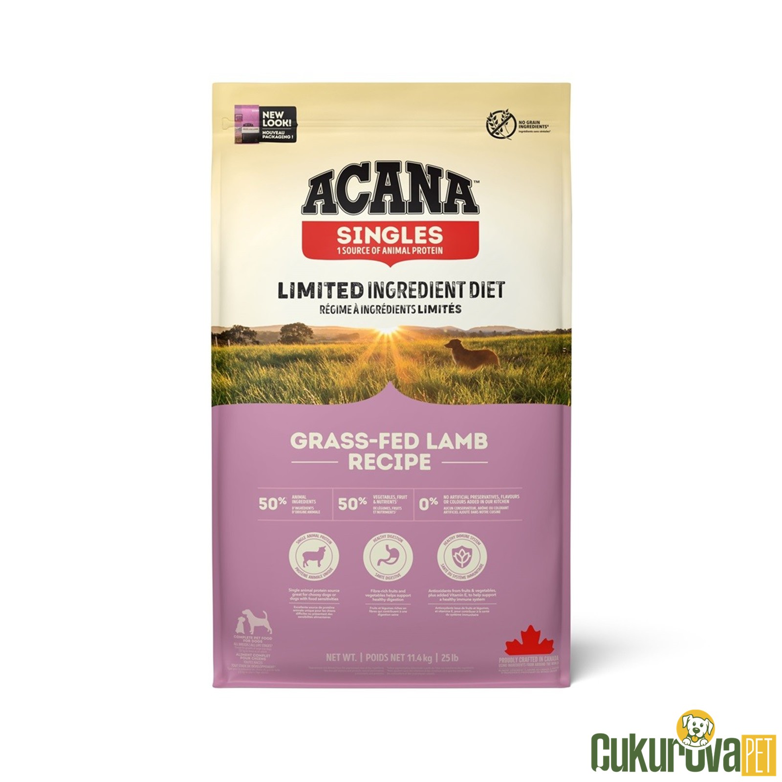 Acana Singles Grass-Fed Lamb Recipe Tüm Yaşam Evreleri İçin Köpek Maması 11.4 Kg