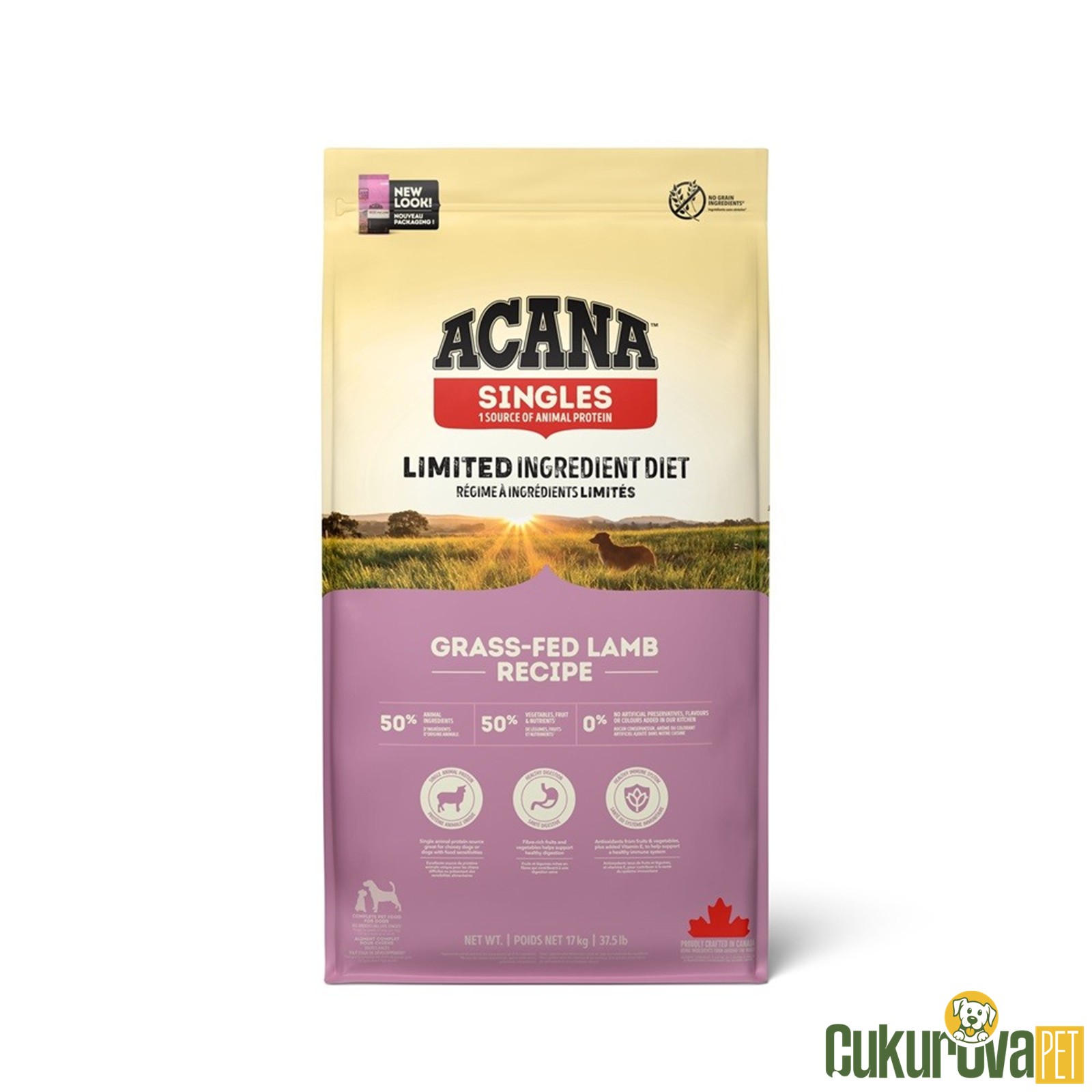 Acana Singles Grass-Fed Lamb Recipe Tüm Yaşam Evreleri İçin Köpek Maması 17 Kg
