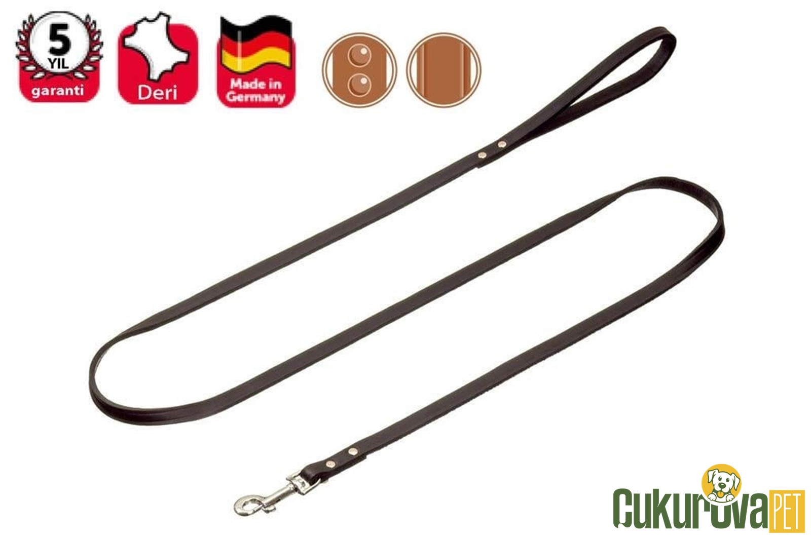 Karlie Köpek Deri Uzatma Tasması Siyah 100 Cm 16 Mm