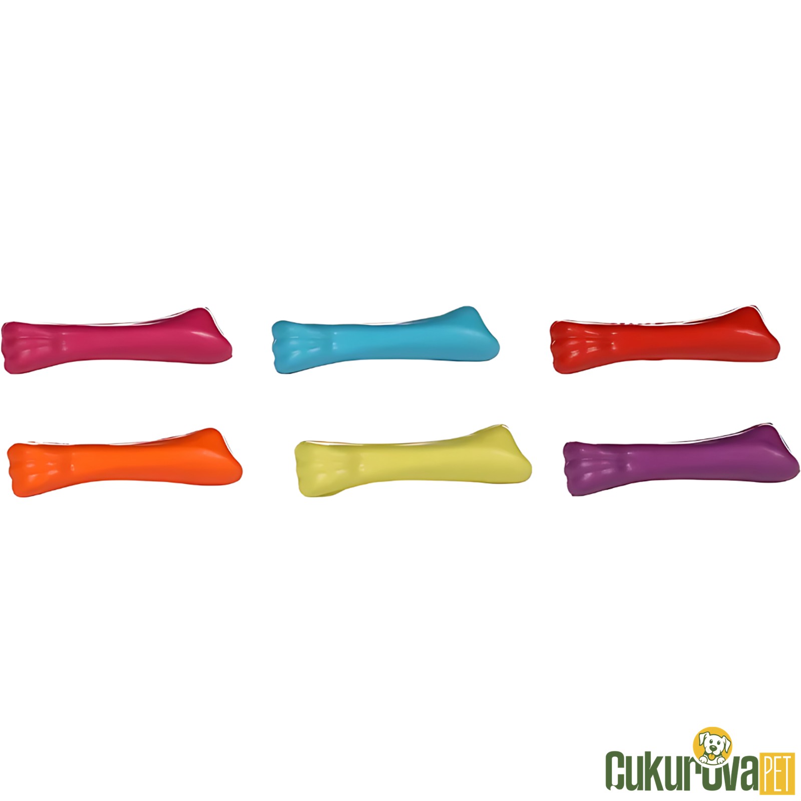 Karlie Köpekler İçin Plastik Diş Kaşıma Kemik Oyuncak Renkli 10 x 2 x 2 Cm