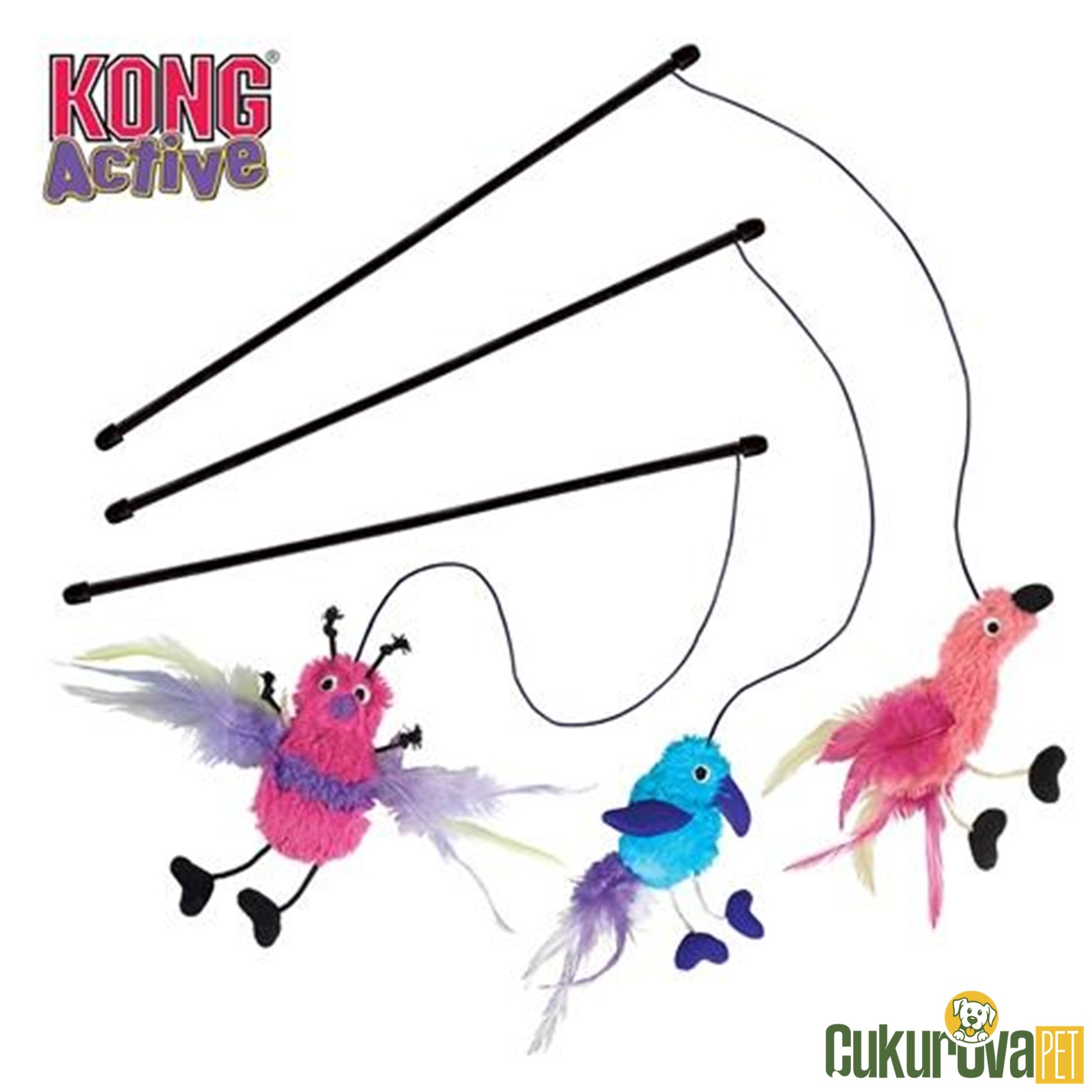 Kong Peluş Oyuncaklı Kedi̇ Olta Oyuncağı - 47 Cm - Karışık Çeşi̇tli̇