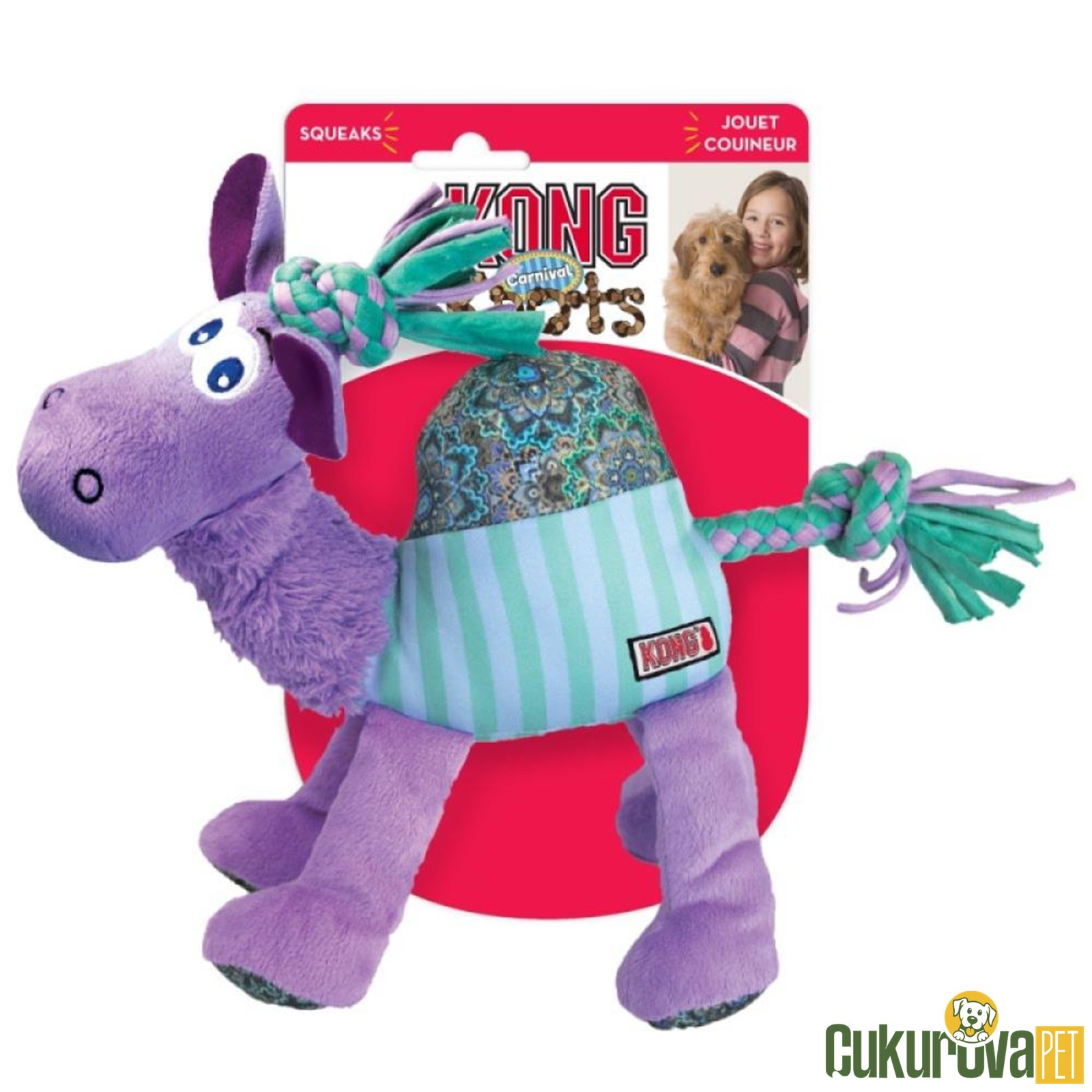 Kong Knots Carnival Elephant Sesli̇ Di̇ş İpli̇ Peluş Fi̇l Köpek Oyuncağı - 36 Cm - Yeşi̇l