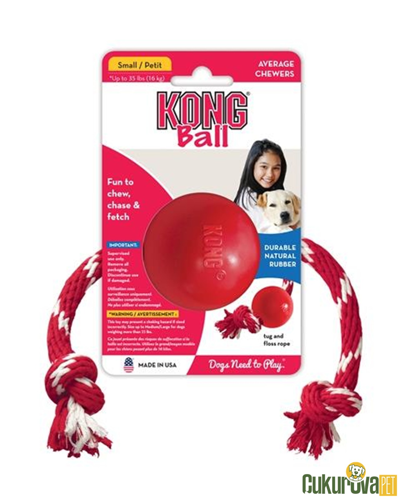 Kong Kauçuk İpli̇ Köpek Oyun Topu - 6.5 Cm - S