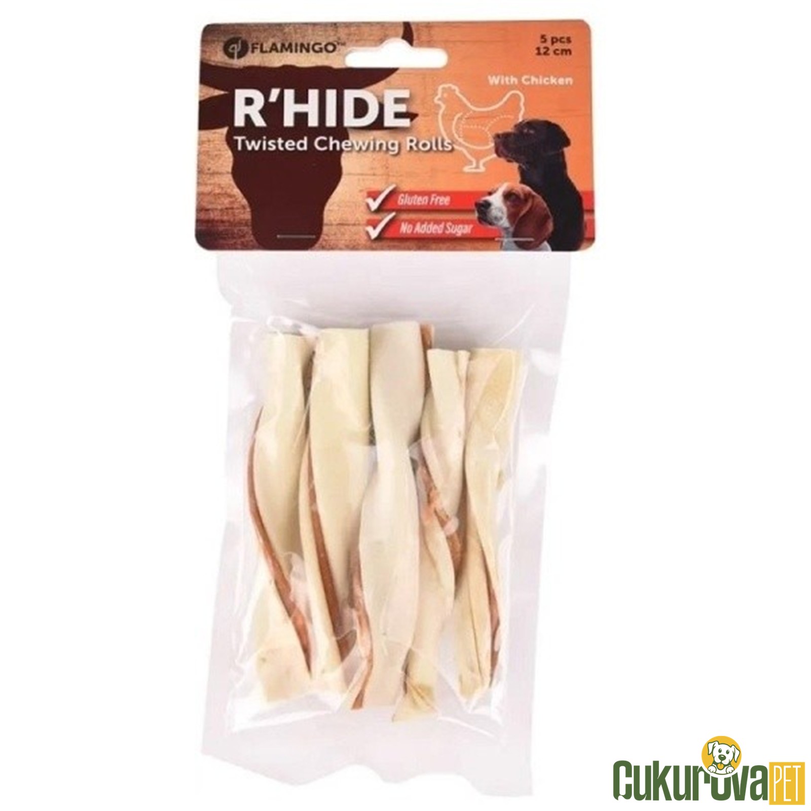 Flamingo R'hide Twisted Tavuklu Glutensiz Bükülmüş Köpek Ödül Maması 12 Cm