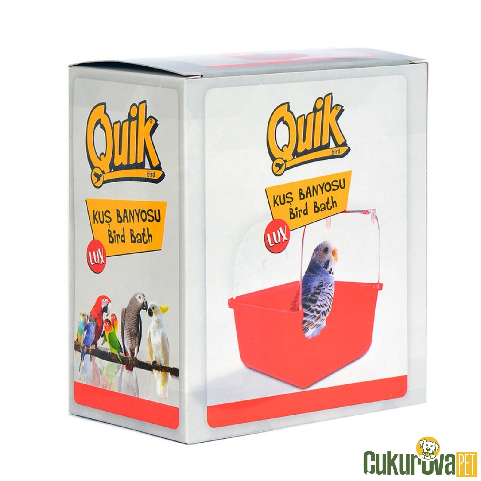 Quik Kuş Banyosu Kırmızı - 2.5 x 12 x 13 Cm