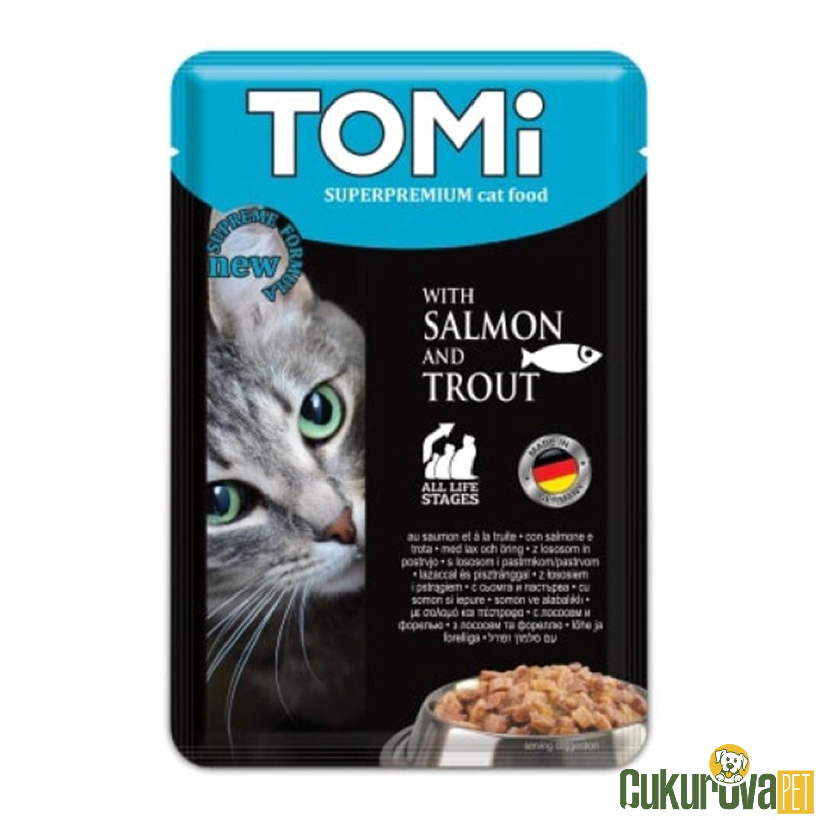 Tomi Pouch Somon Ve Alabalıklı Yetişki̇n Kedi̇ Yaş Maması 100 Gr