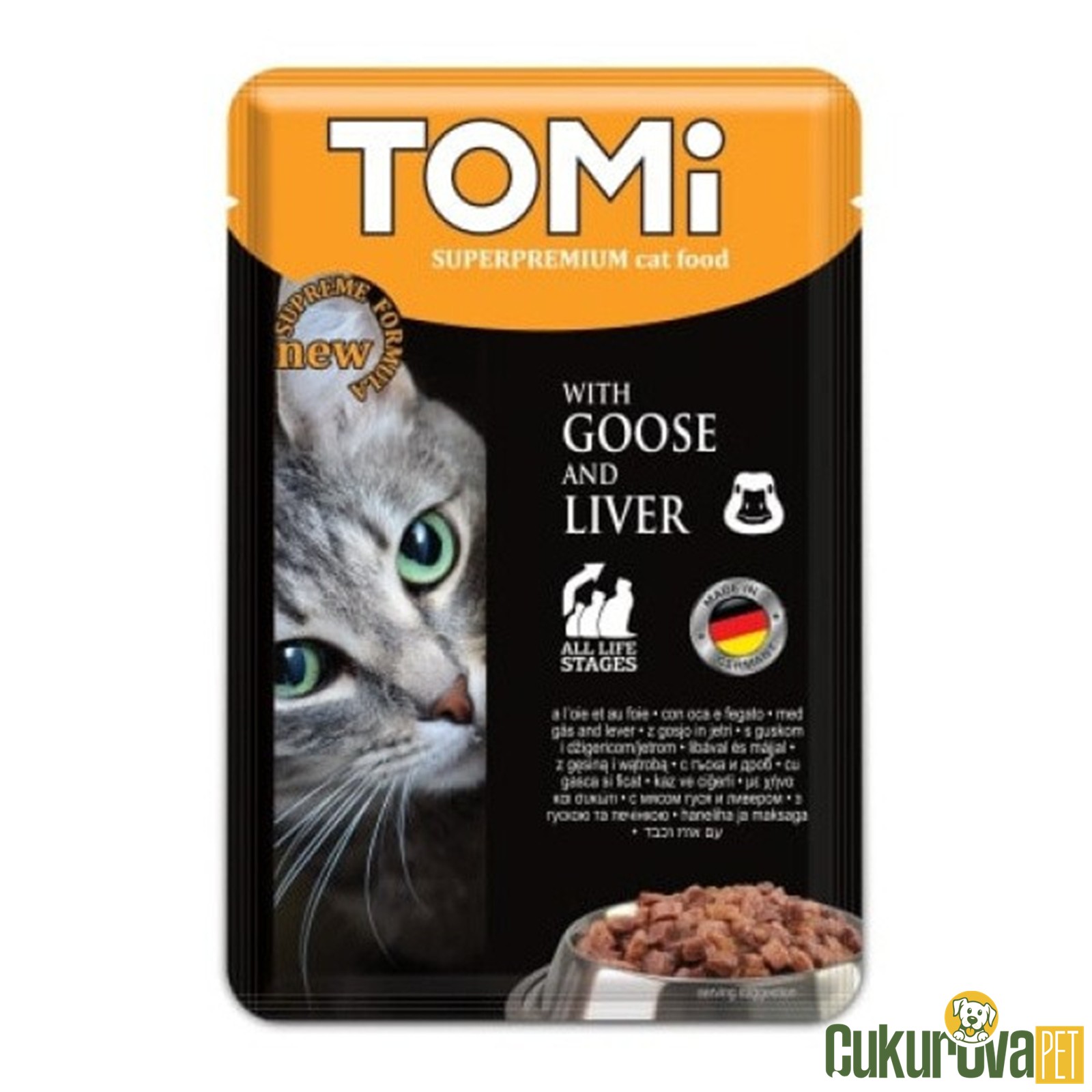 Tomi Pouch Kaz Ve Ci̇ğerli̇ Yetişki̇n Kedi̇ Yaş Maması 100 Gr