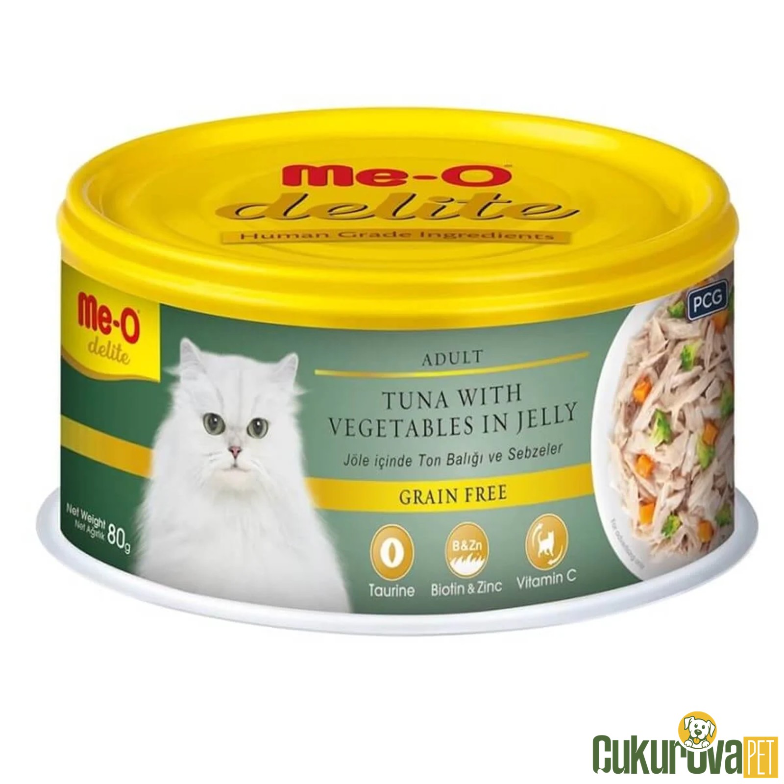 Me-O Delite Adult In Jelly Ton Balığı ve Sebzeli Yetişkin Kedi Yaş Maması 80 Gr