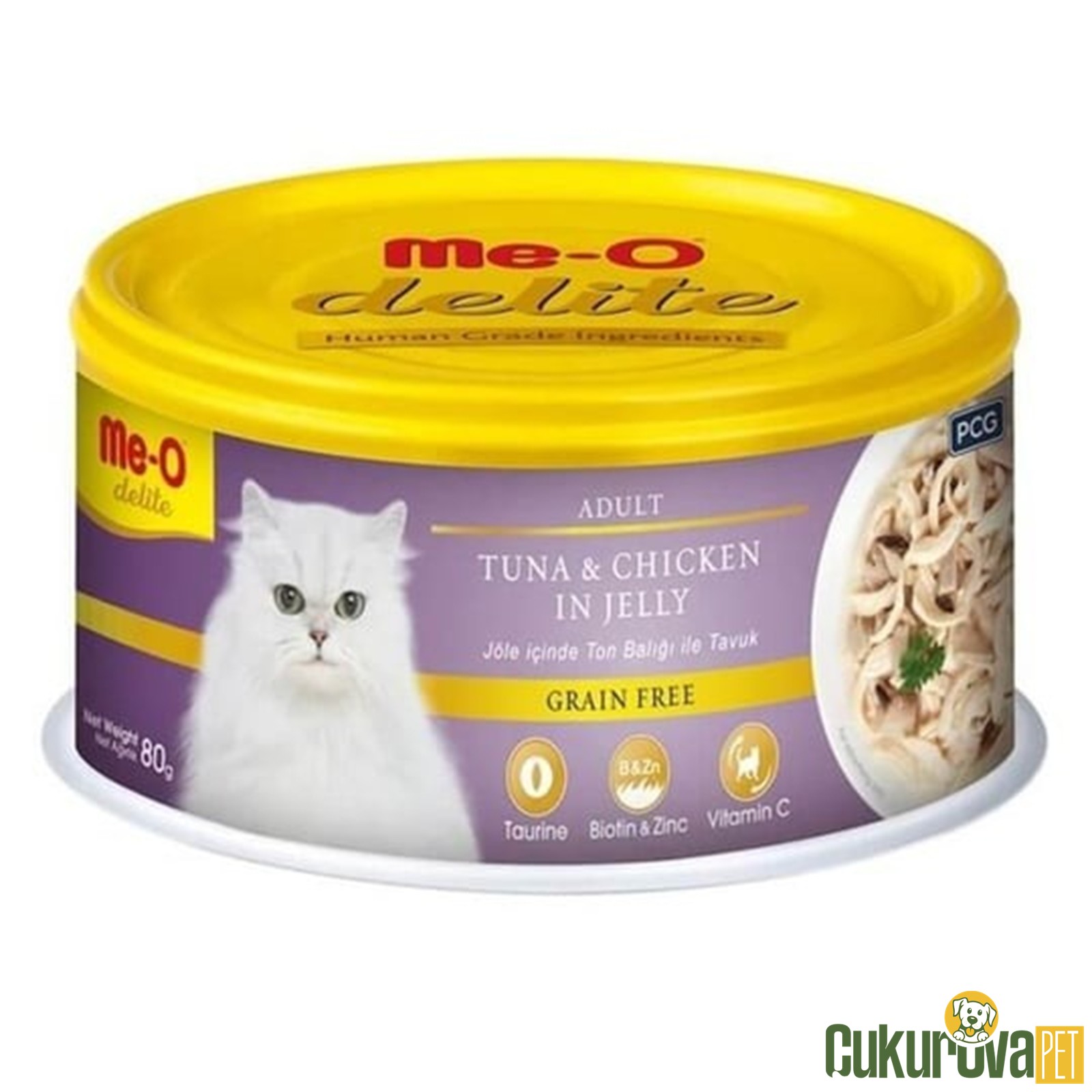Me-O Delite Adult In Jelly Ton Balığı ve Tavuklu Yetişkin Kedi Yaş Maması 80 Gr