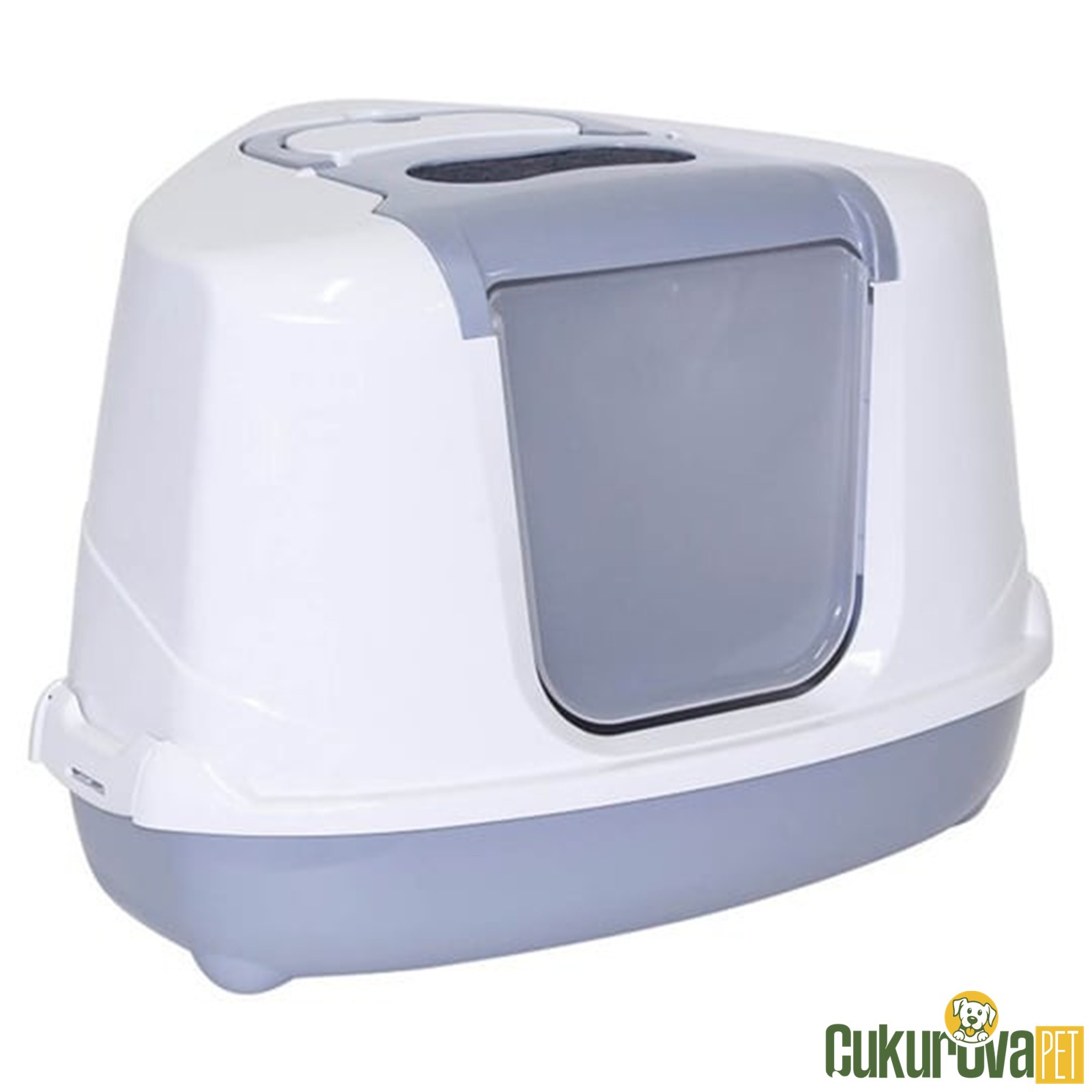 Moderna Köşeli̇ Kapalı Kedi̇ Tuvaleti - Gri̇