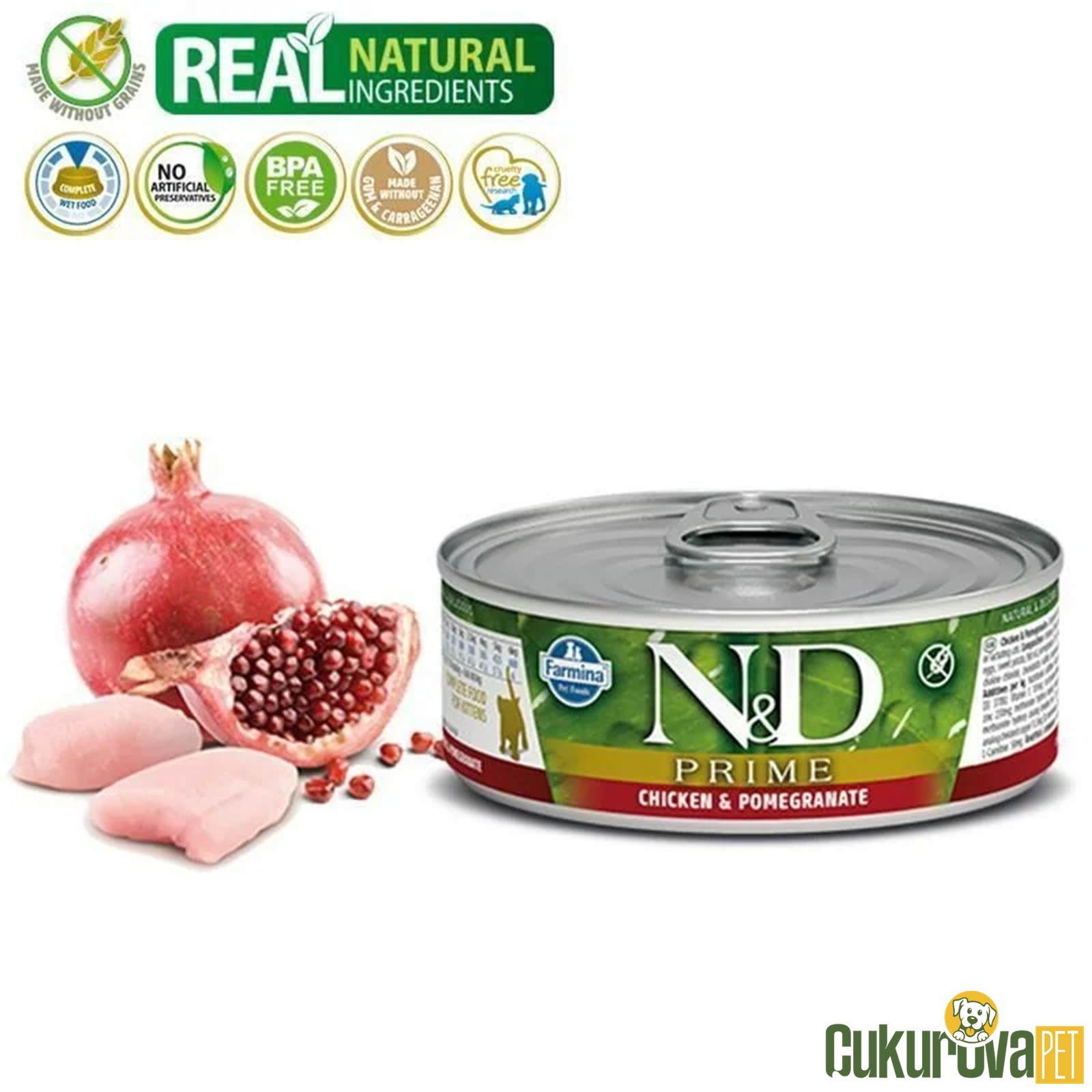 N & D Prime Tavuklu Ve Narlı Tahılsız Yavru Kedi̇ Konservesi̇ 70 Gr