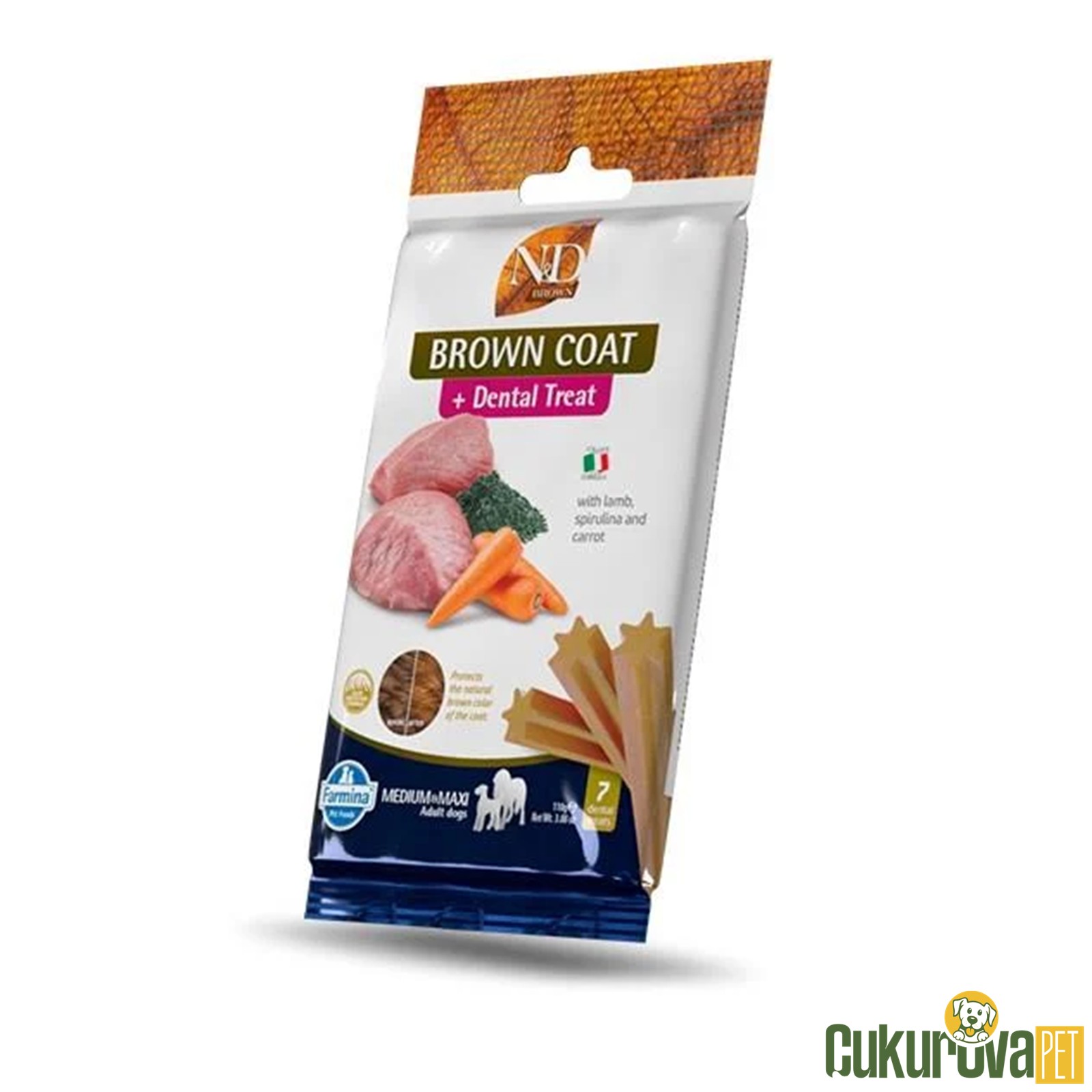 N & D Dental Treat Brown Coat Medium / Maxi Köpek Ödülü 60 Gr