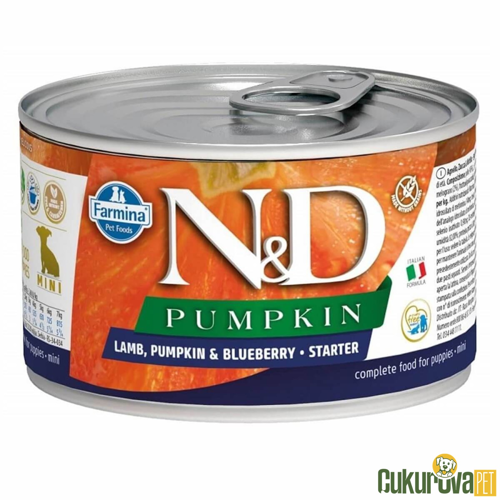 N & D Mini Balkabaklı Kuzulu Starter Yavru Köpek Konservesi 140 Gr