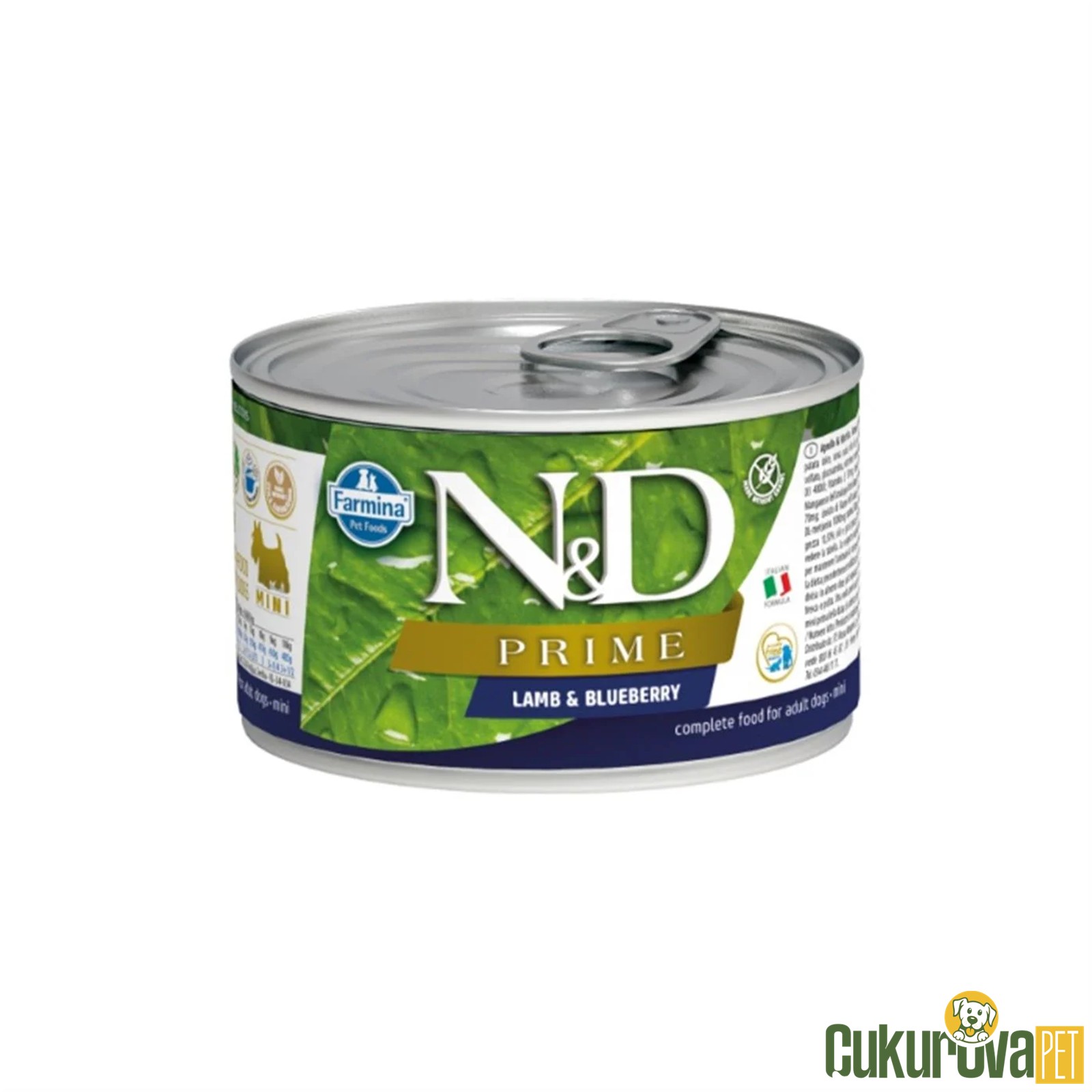 N&D Prime Kuzulu ve Yaban Mersinli Tahılsız Küçük Irk Yetişkin Köpek Konservesi 140 Gr