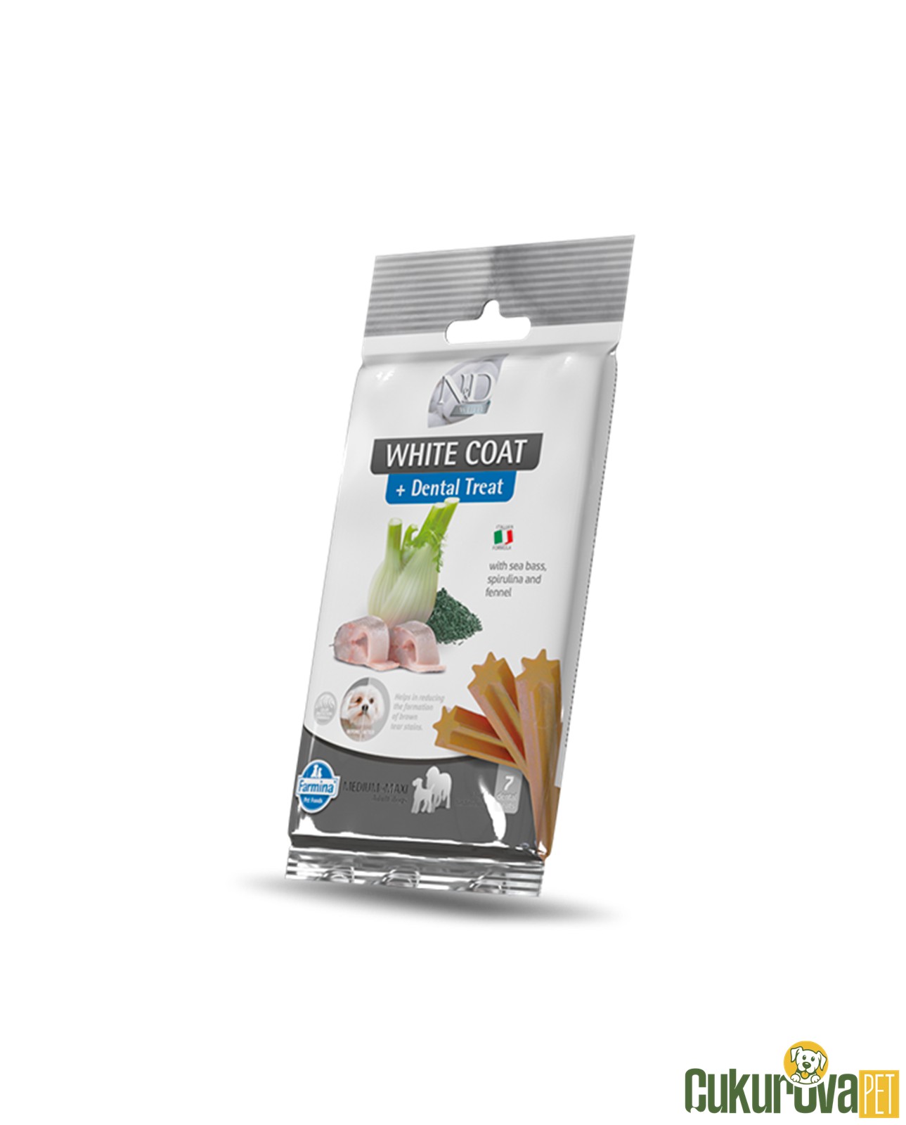 N & D Dental Treat White Coat Medium / Maxi Köpek Ödülü 60 Gr