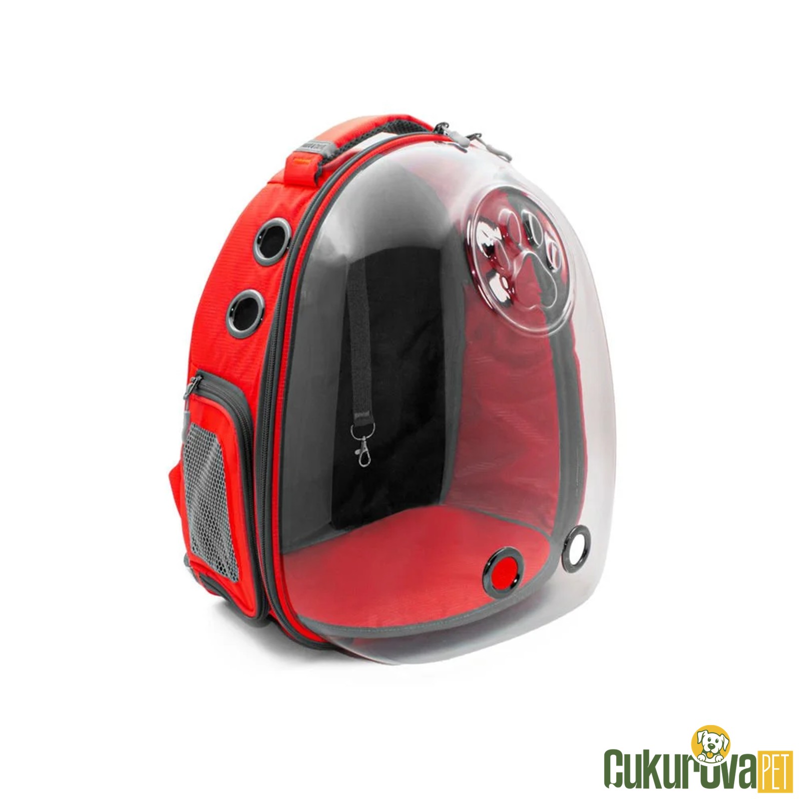 Cattie Yeni̇ Şeffaf Taşıma Sırt Çantası Kırmızı - 25 x 30 x 40 Cm