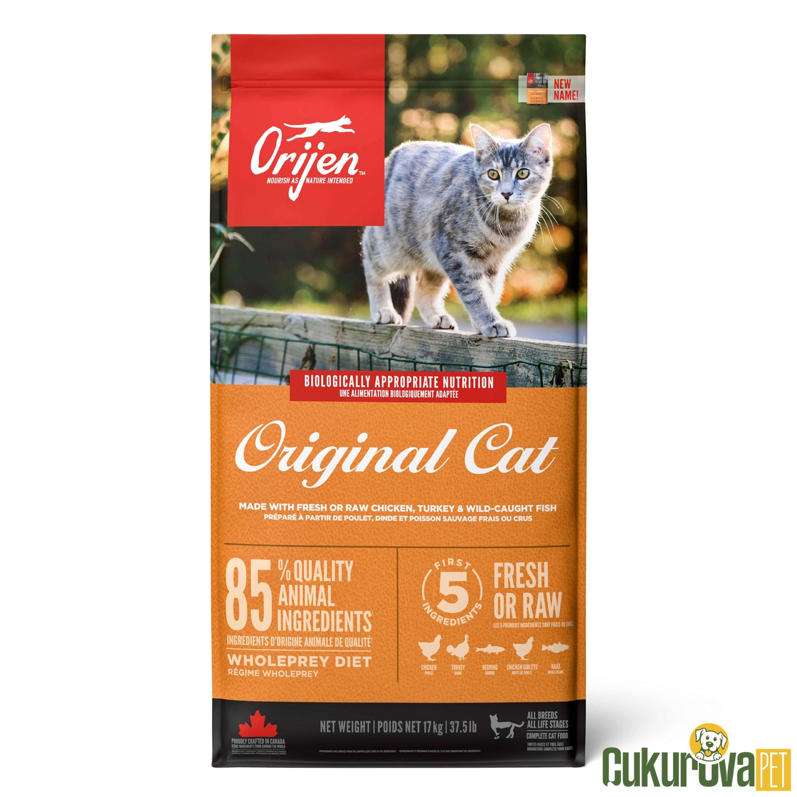 Orijen Original Cat Tüm Yaşam Evreleri İçin Kedi Maması 17 Kg