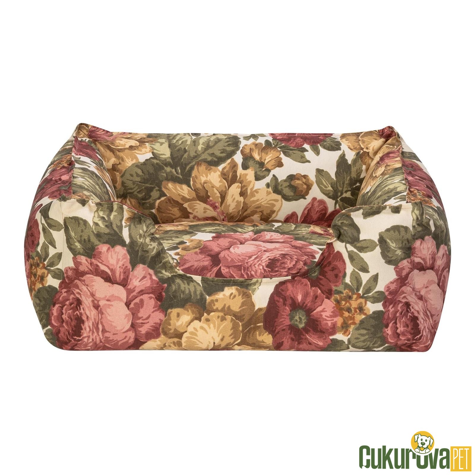 Pet Comfort Alpha Gül Desenli̇ Kedi̇ & Köpek Yataği S - 60 x 50 Cm
