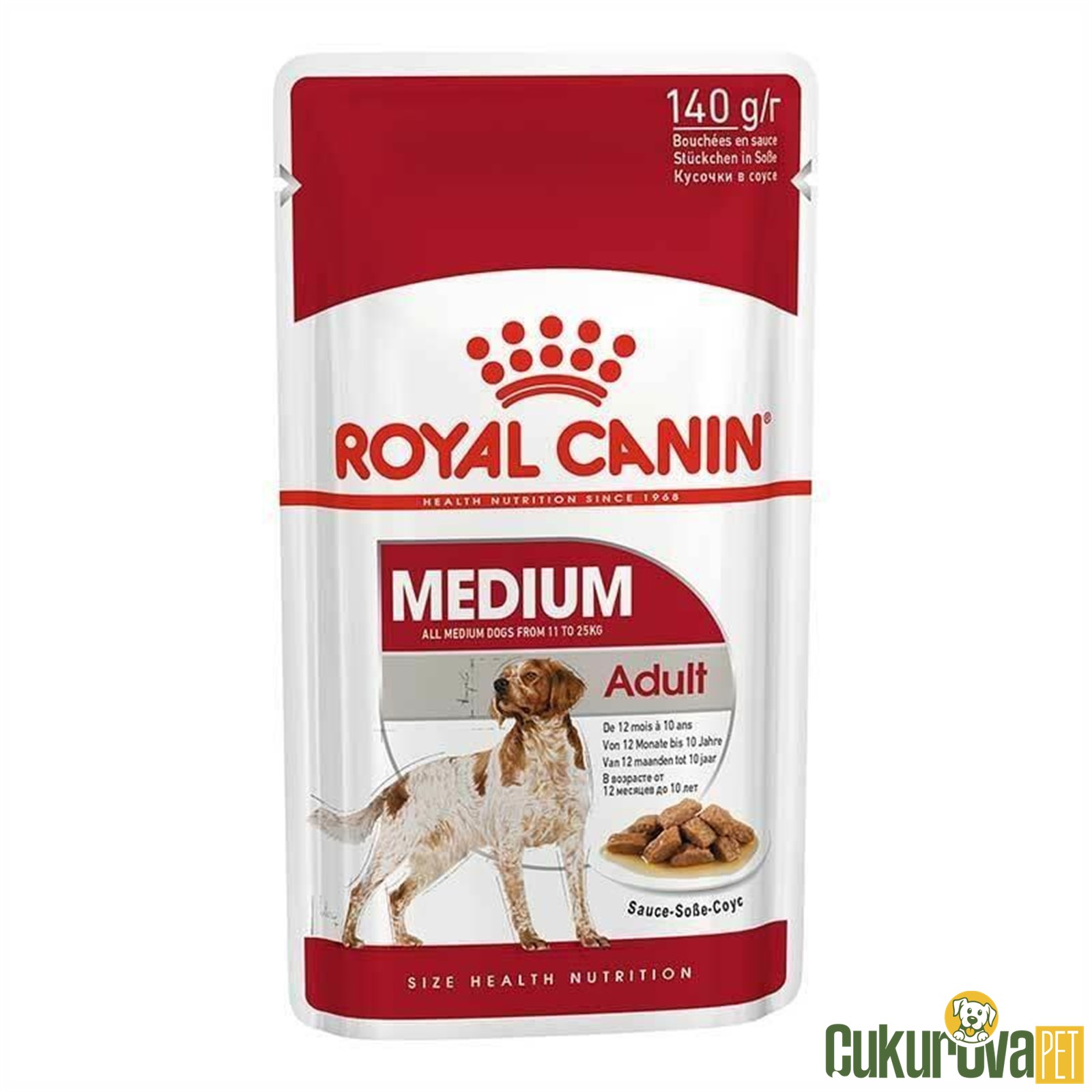 Royal Canin Sos İçi̇nde Orta Irk Yeti̇şki̇n Köpek Yaş Maması - 140 Gr