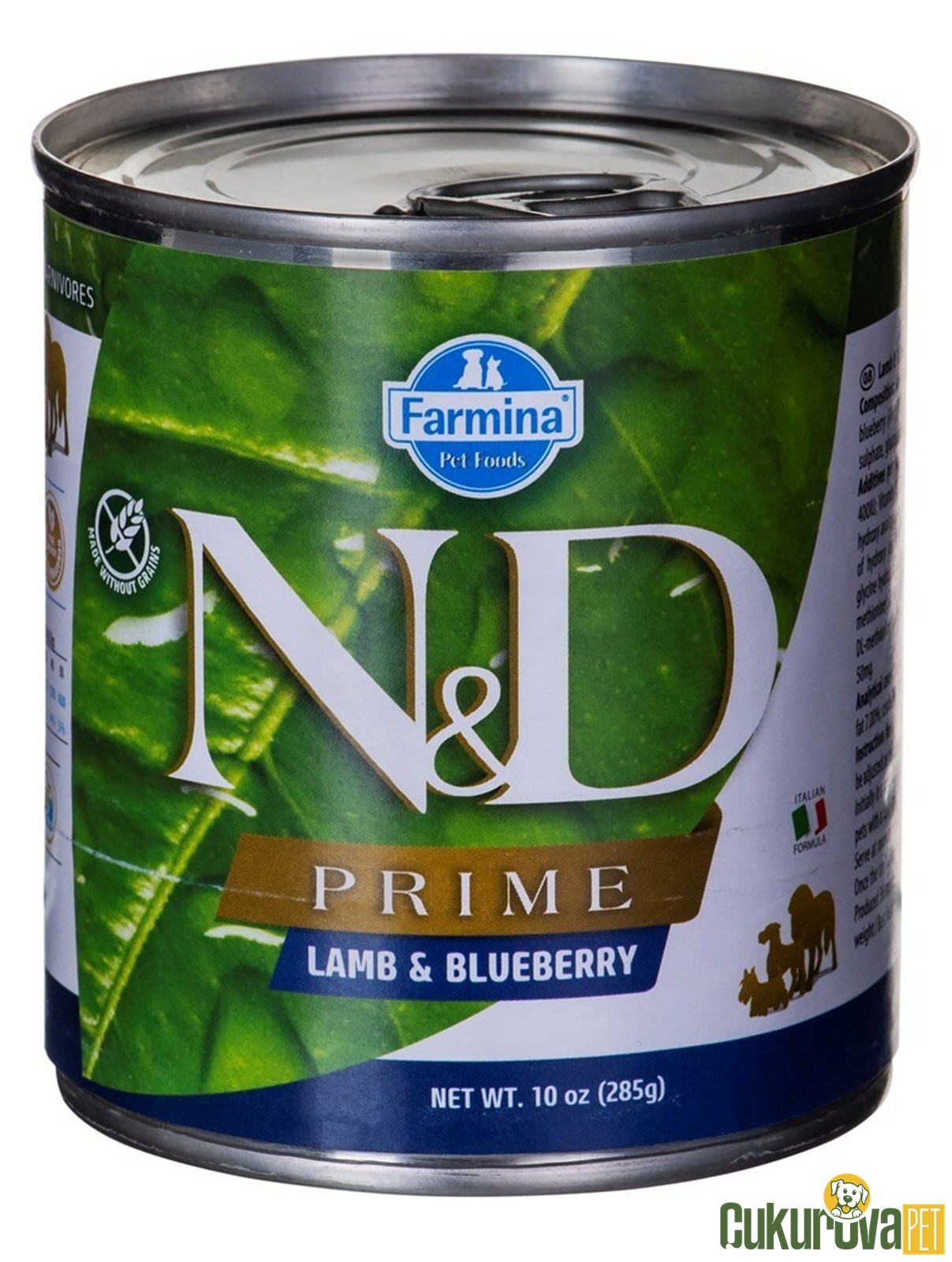 N & D Prime Kuzulu ve Yaban Mersinli Tahılsız Yetişkin Köpek Konservesi 285 Gr