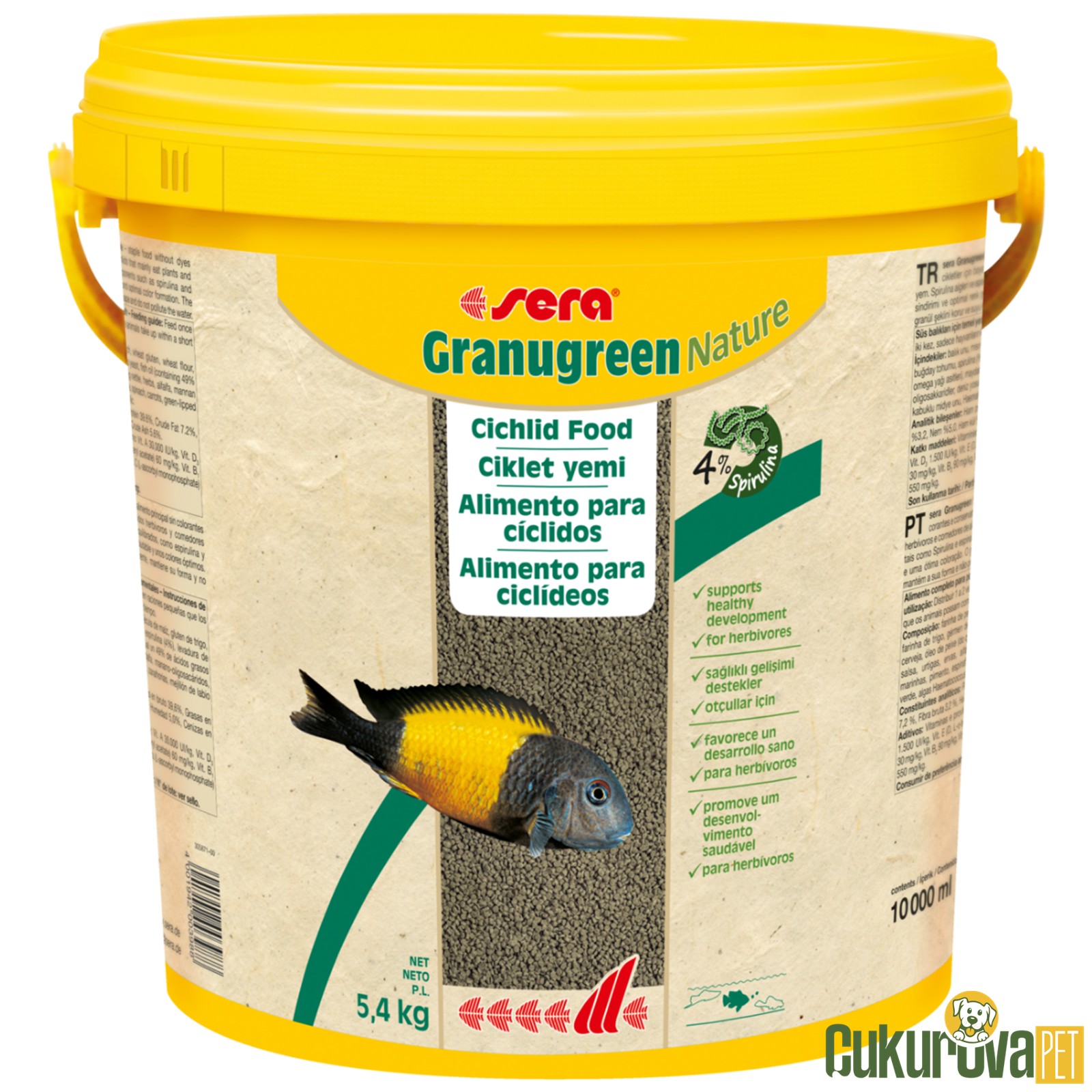 Sera Granugreen Nature Granül Yem 10 L - 5.4 Kg