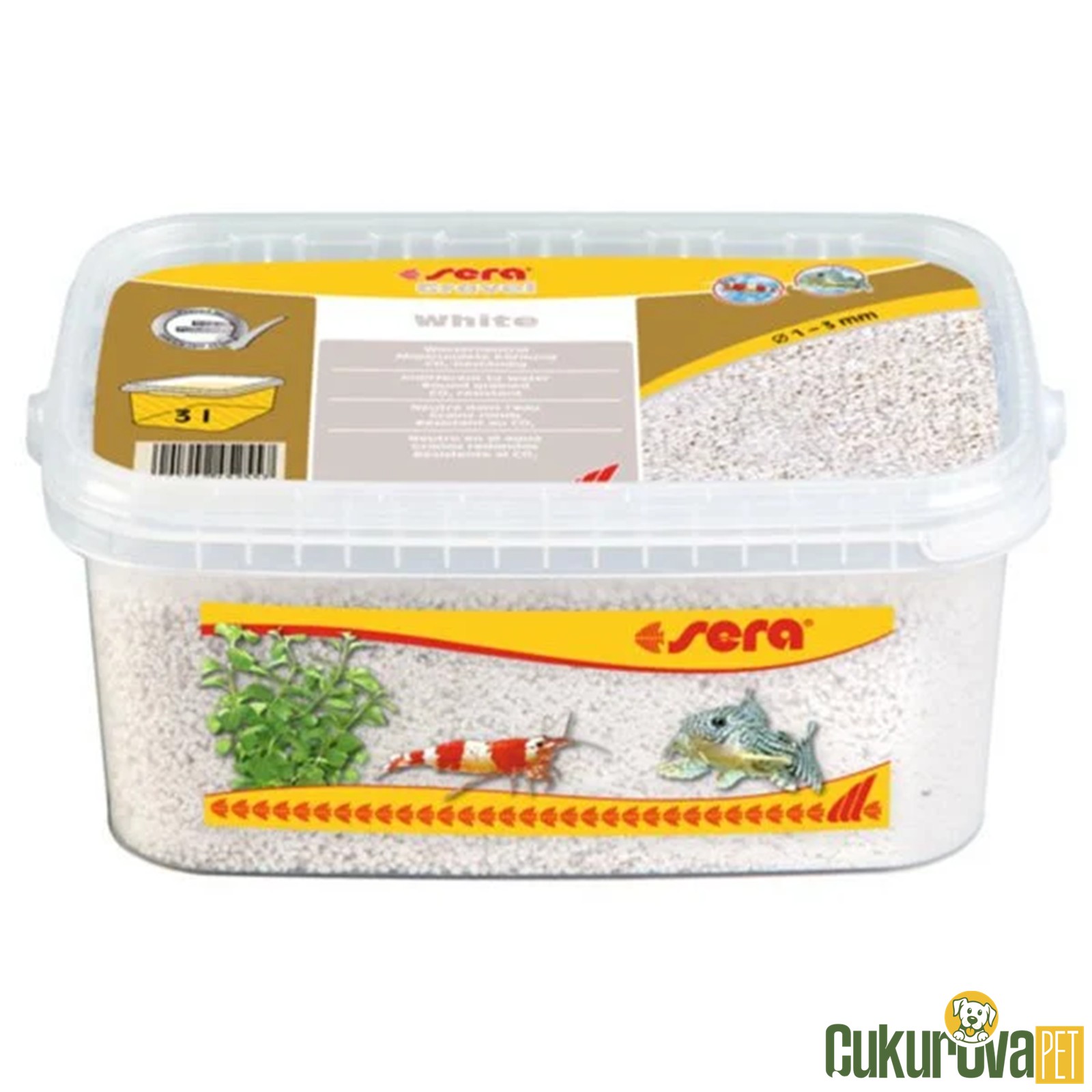Sera Beyaz Doğal Akvaryum Kumu 1 - 3 Mm - 3 L